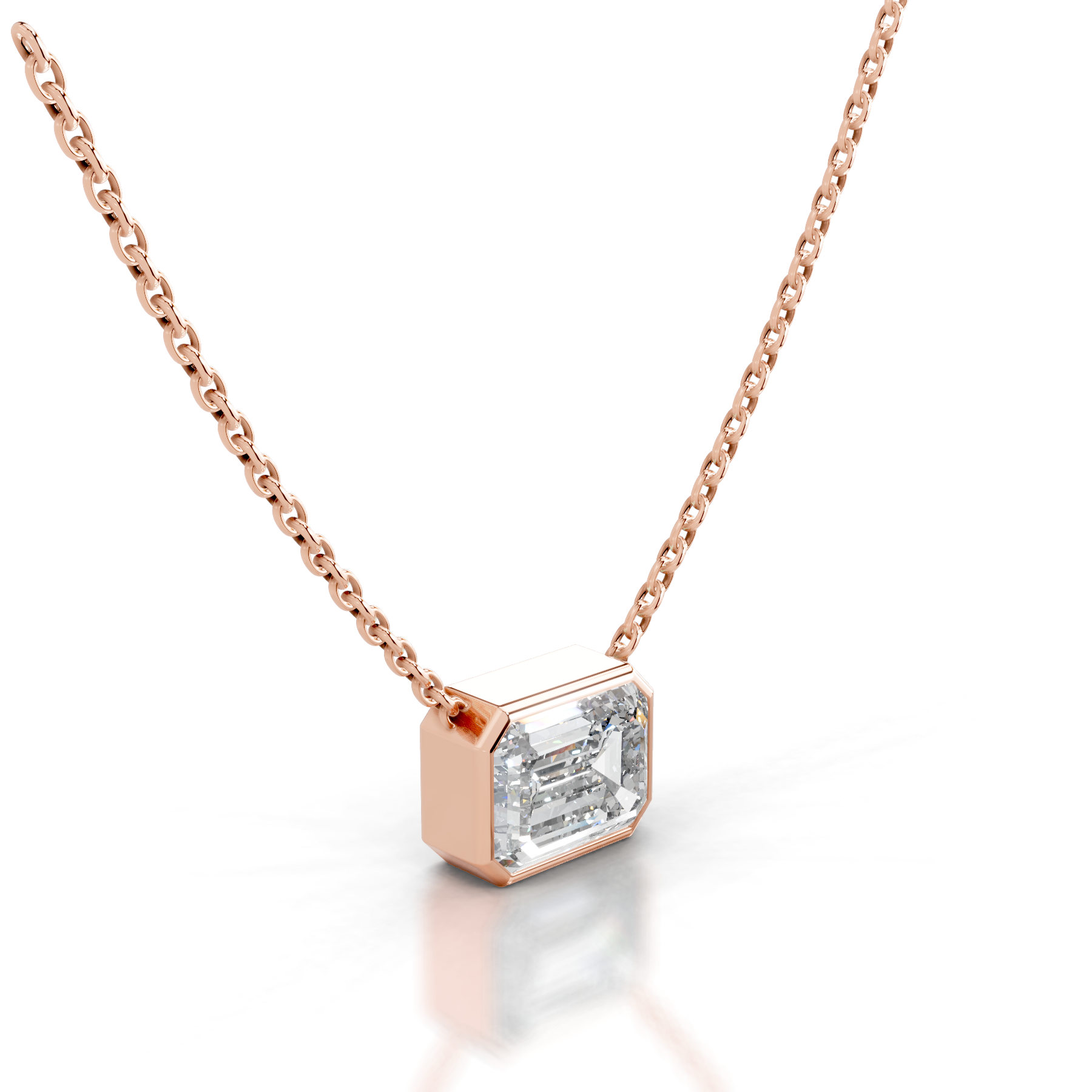 Etta Diamond Pendant  (2 Carat) -14K Rose Gold