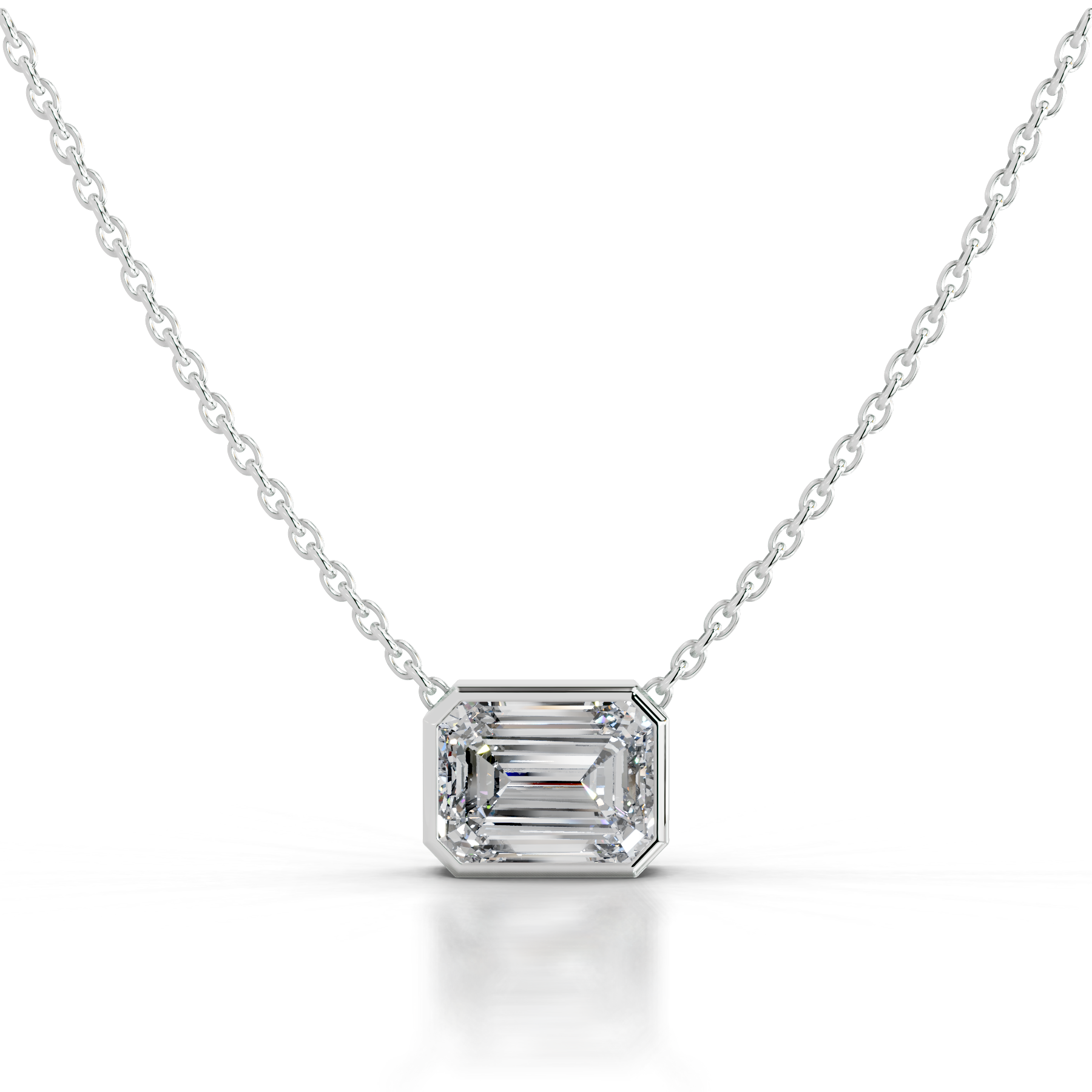 Petit Etta Lab Grown Diamond Pendant -18K White Gold