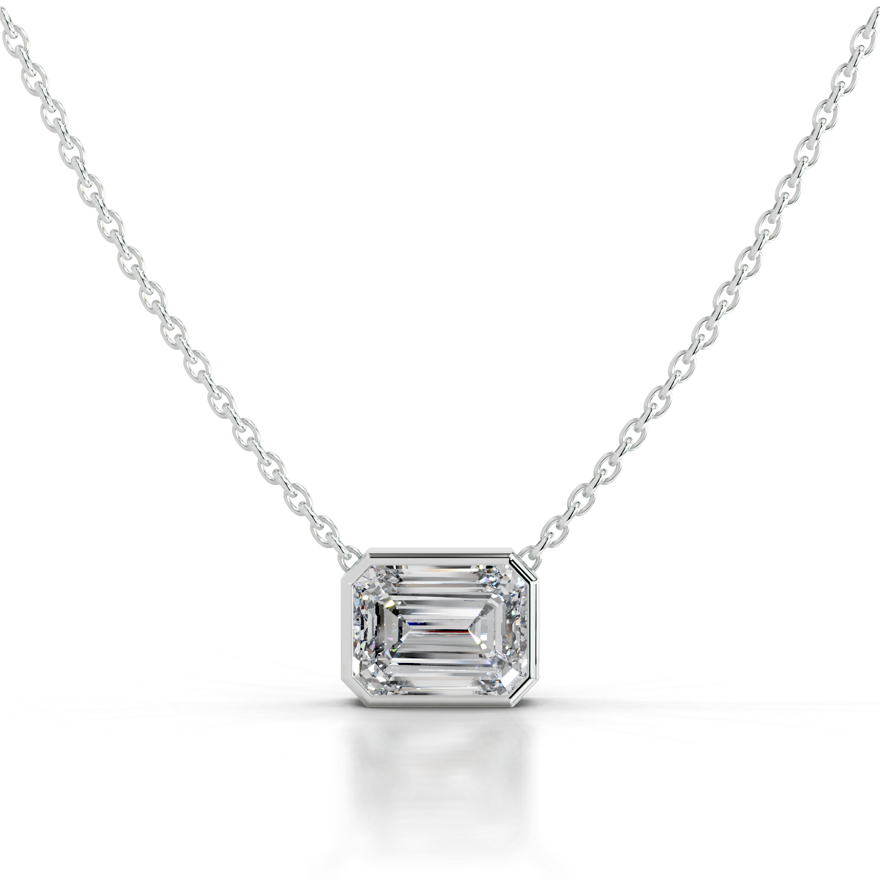 Etta Diamond Pendant  (2 Carat) -14K White Gold