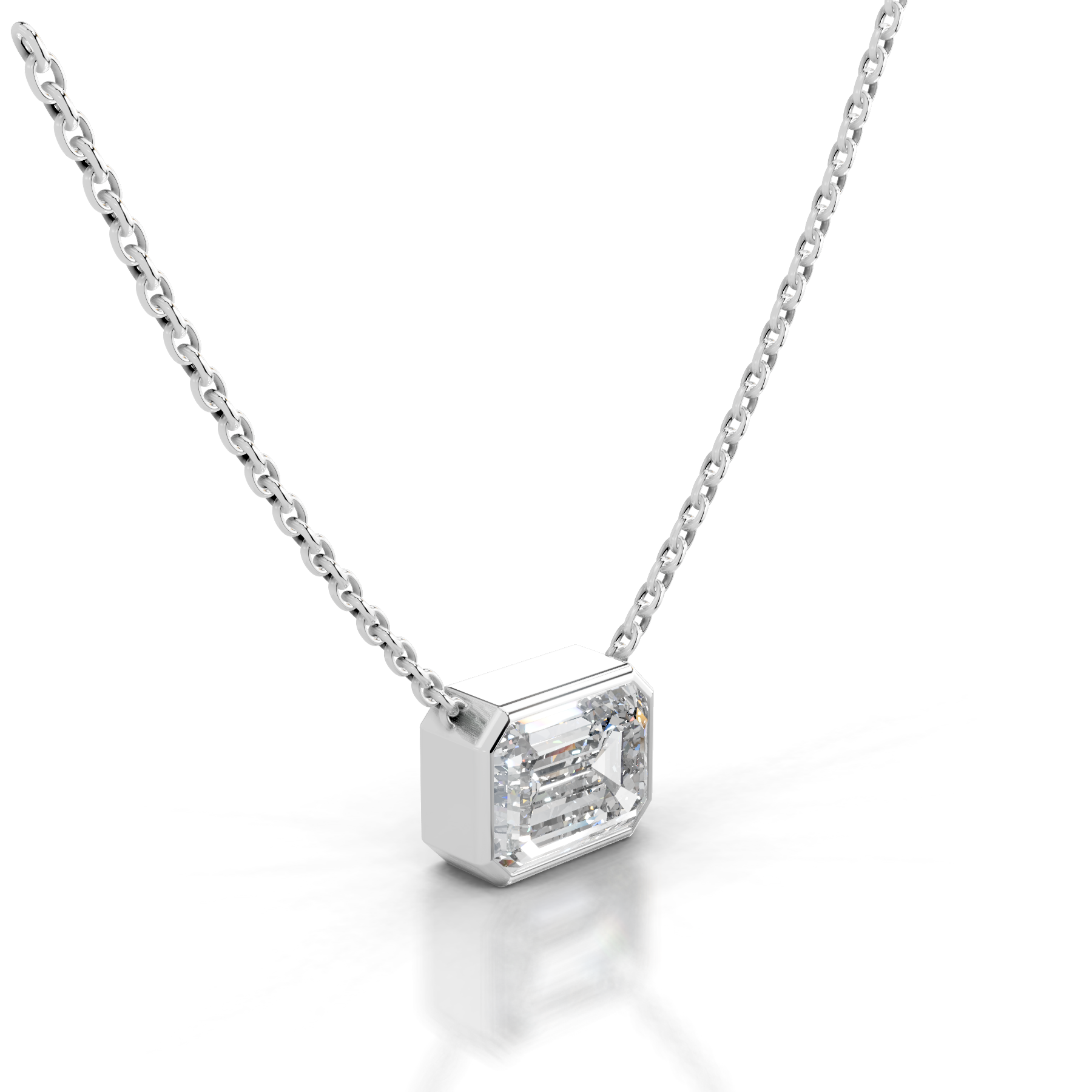 Petit Etta Lab Grown Diamond Pendant -14K White Gold