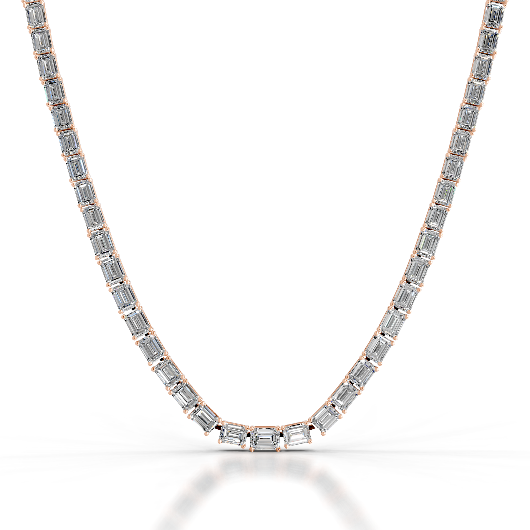 Athena Diamond Tennis Collier   (15 Carat) -14K Rose Gold