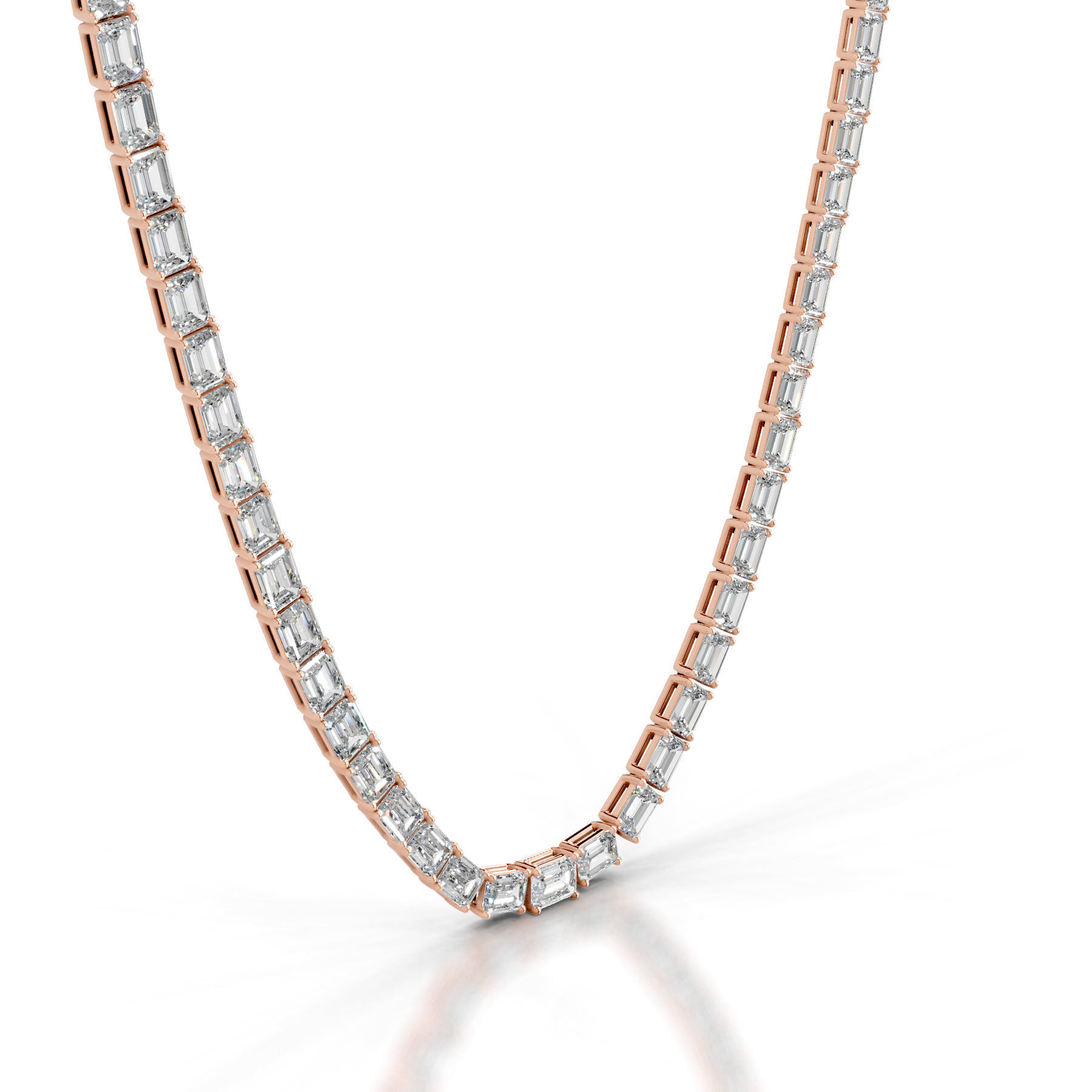 Athena Diamond Tennis Collier   (15 Carat) -14K Rose Gold