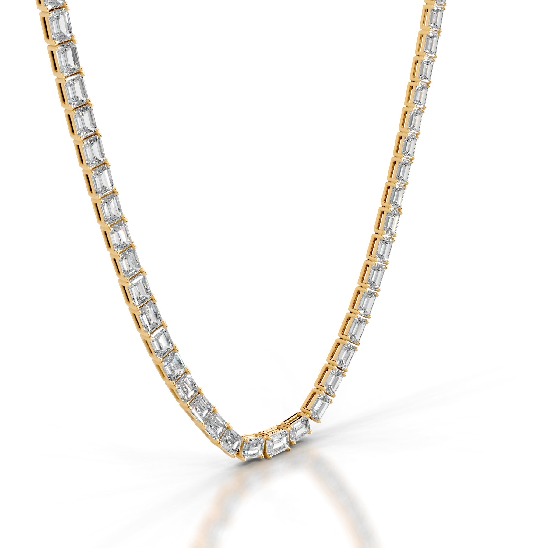 Athena Lab Grown Diamond Tennis Collier   (15 Carat) -18K Yellow Gold