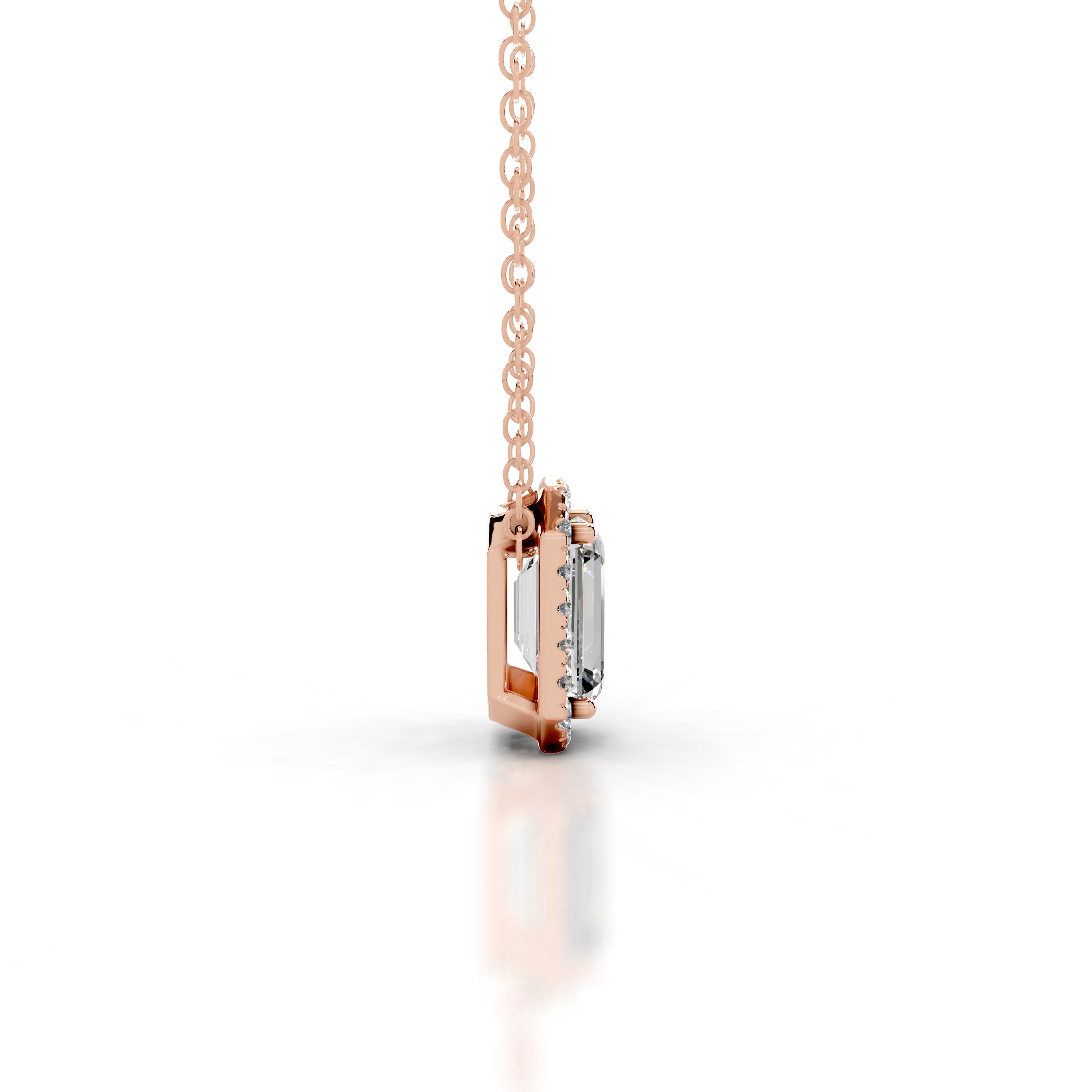 Eden Diamond Halo Pendant - 14K Rose Gold