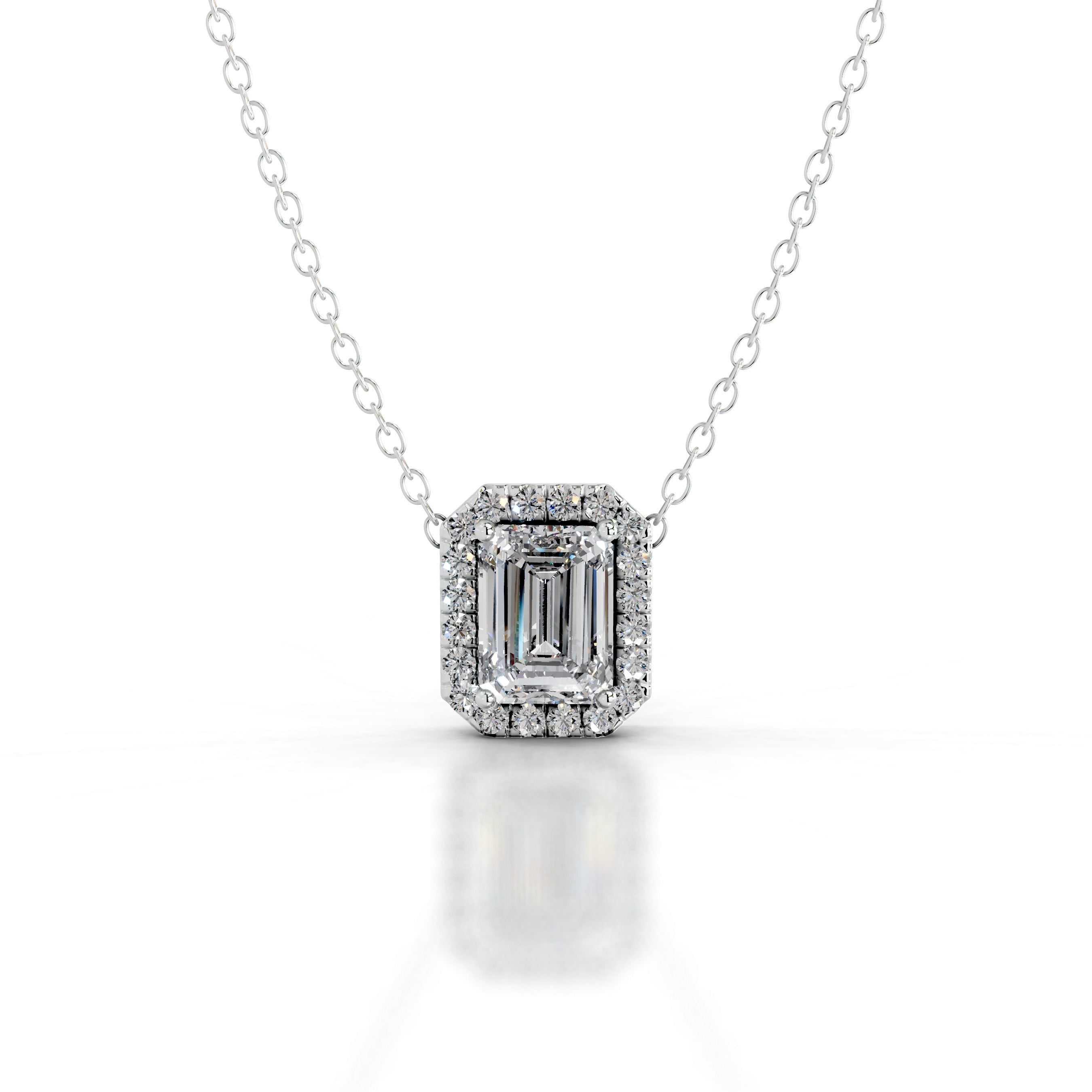 Petit Eden Lab Grown Diamond Halo Pendant - 14K White Gold