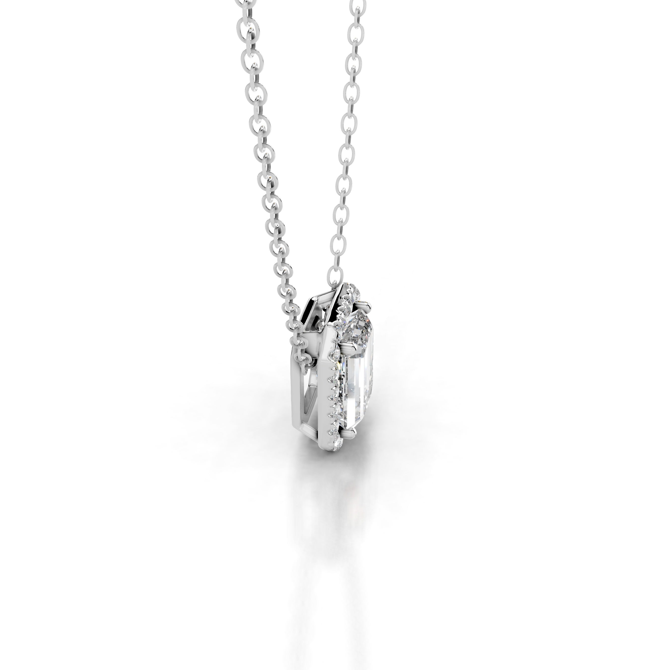 Petit Eden Lab Grown Diamond Halo Pendant - 18K White Gold