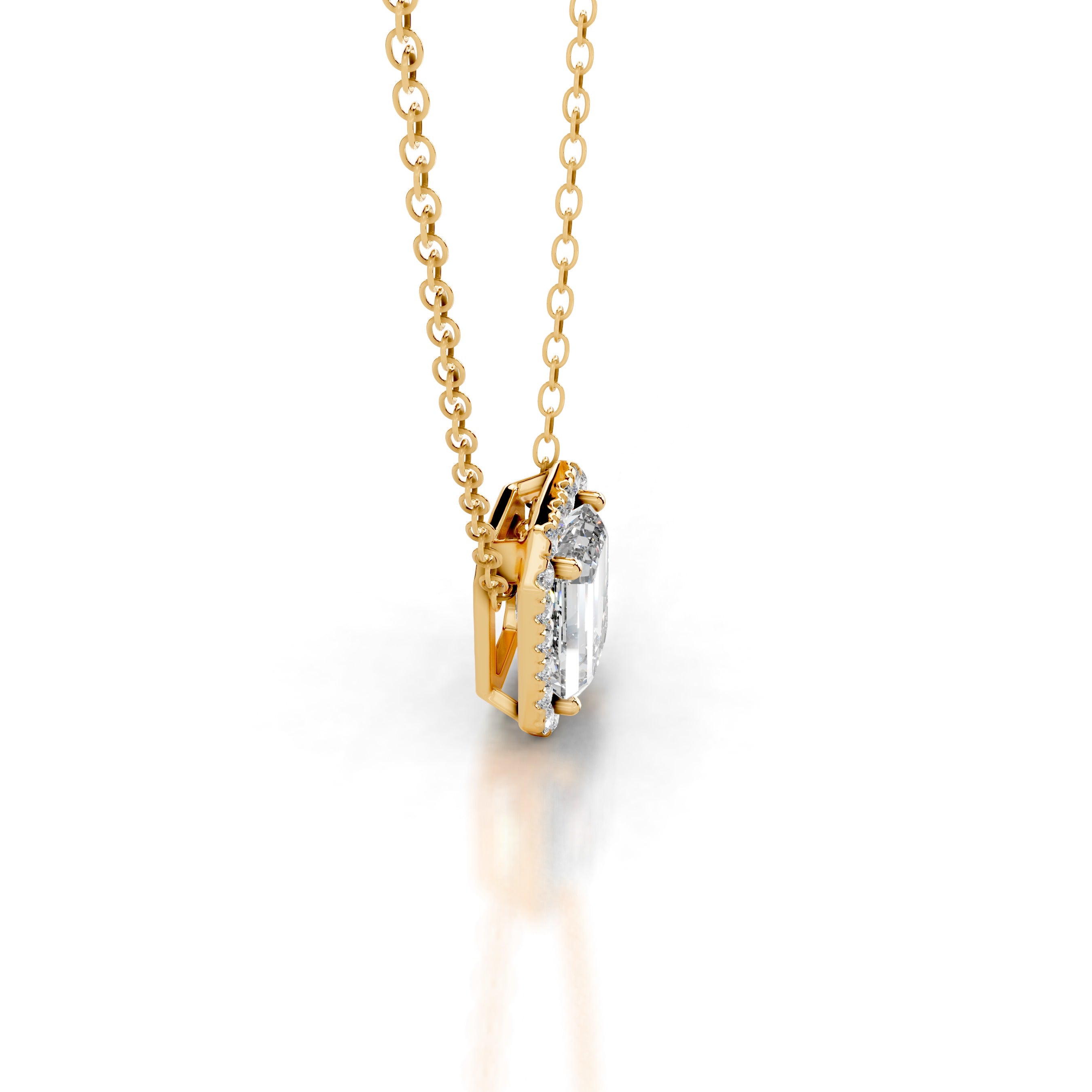 Eden Lab Grown Diamond Halo Pendant - 18K Yellow Gold