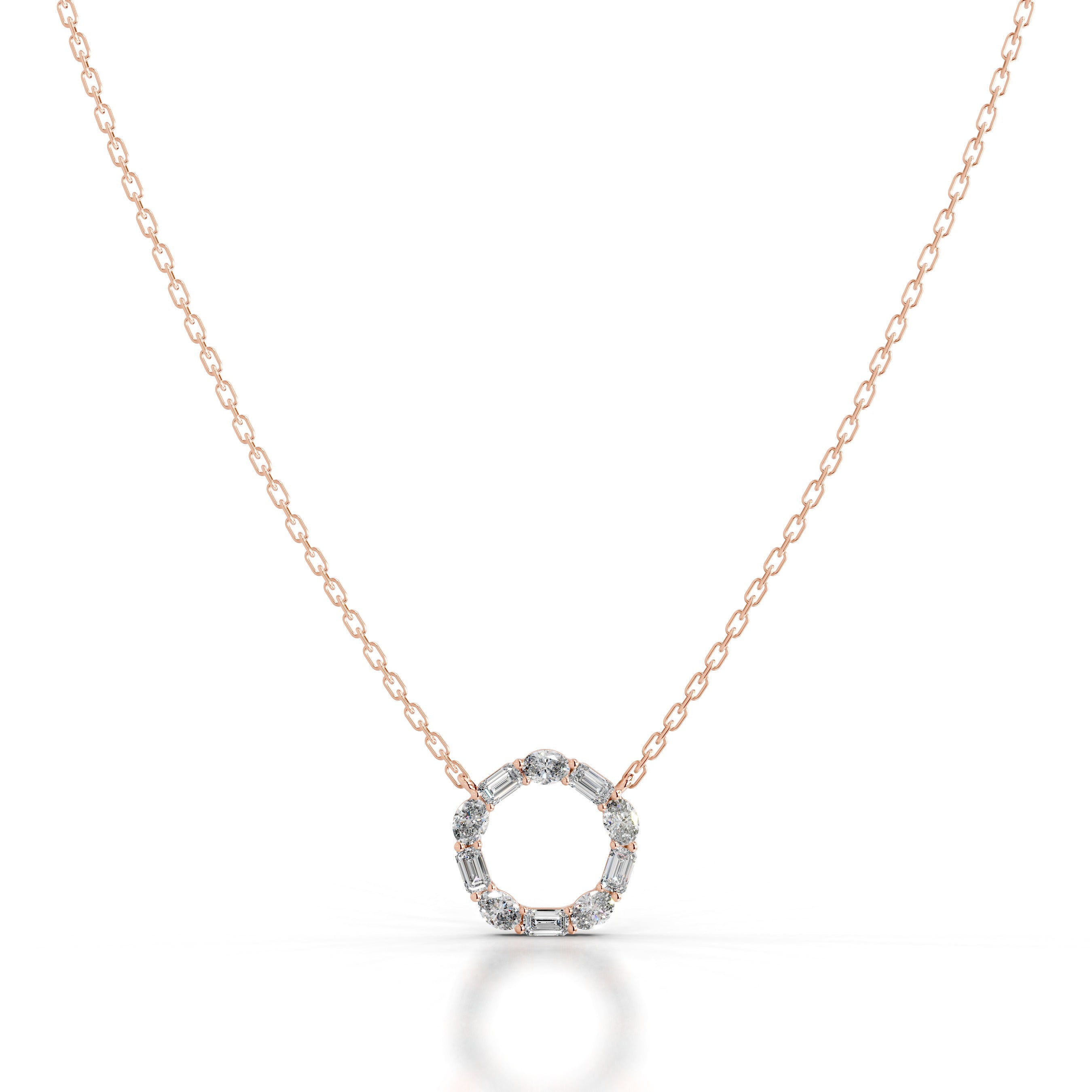 Lottie Diamond Hoop Pendant - 14K Rose Gold