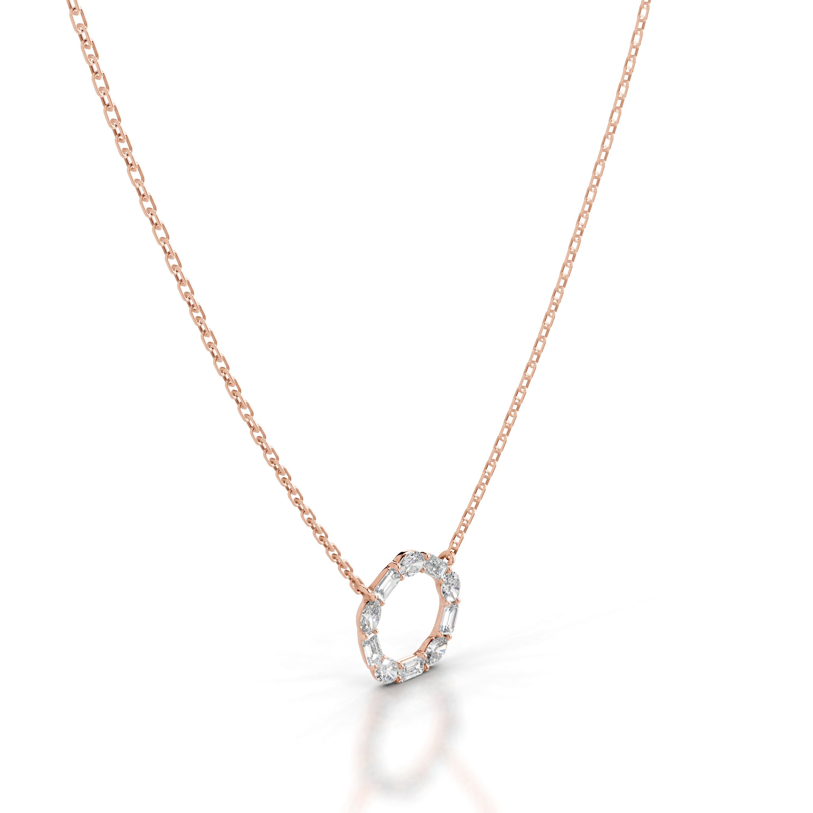 Lottie Diamond Hoop Pendant - 14K Rose Gold