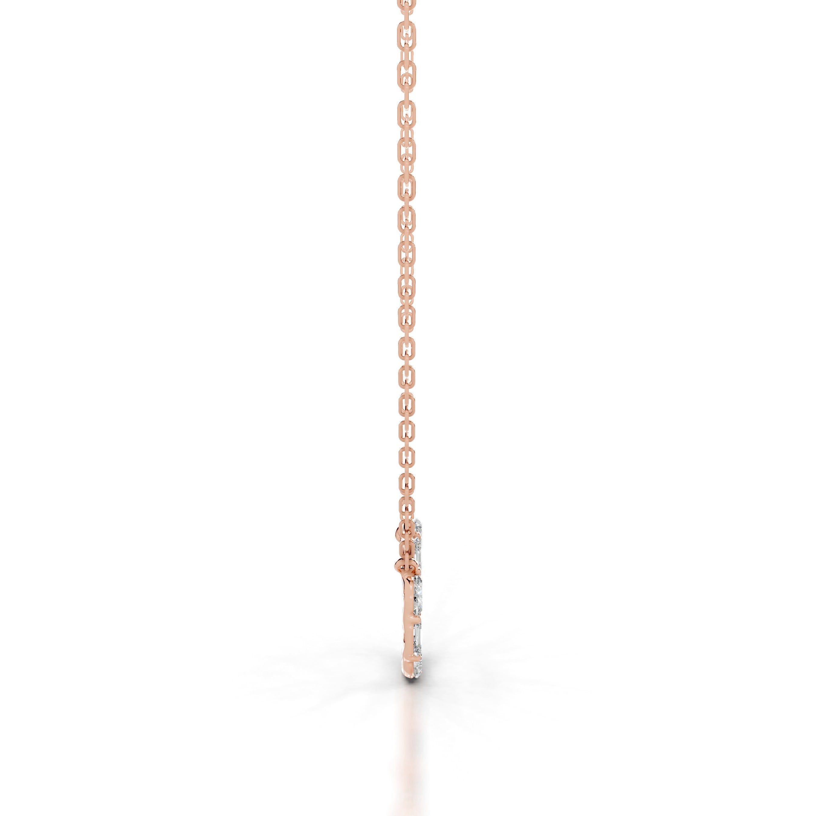 Lottie Diamond Hoop Pendant - 14K Rose Gold