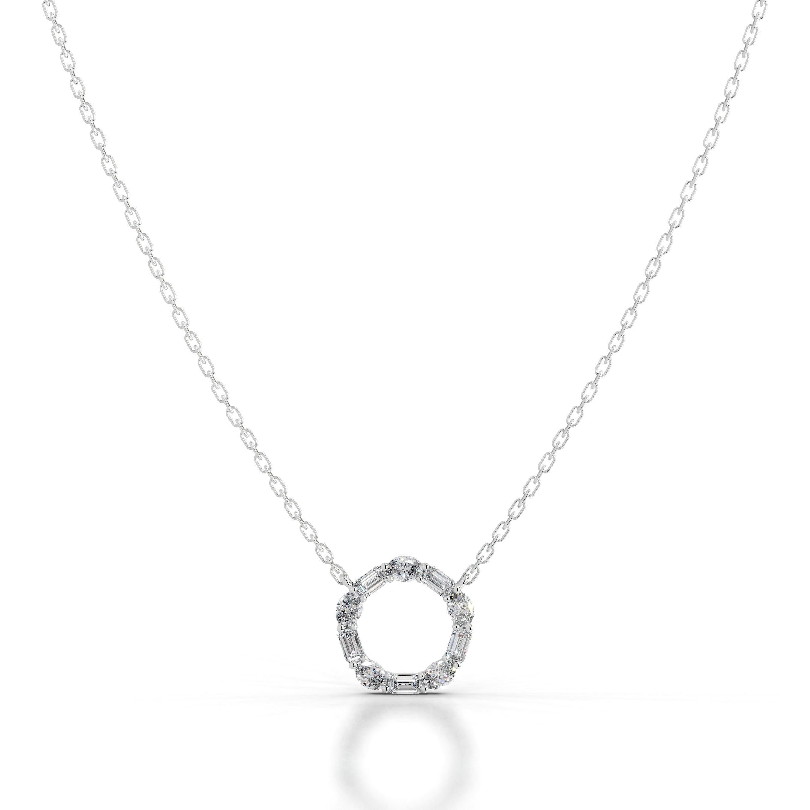 Lottie Diamond Hoop Pendant - 14K White Gold