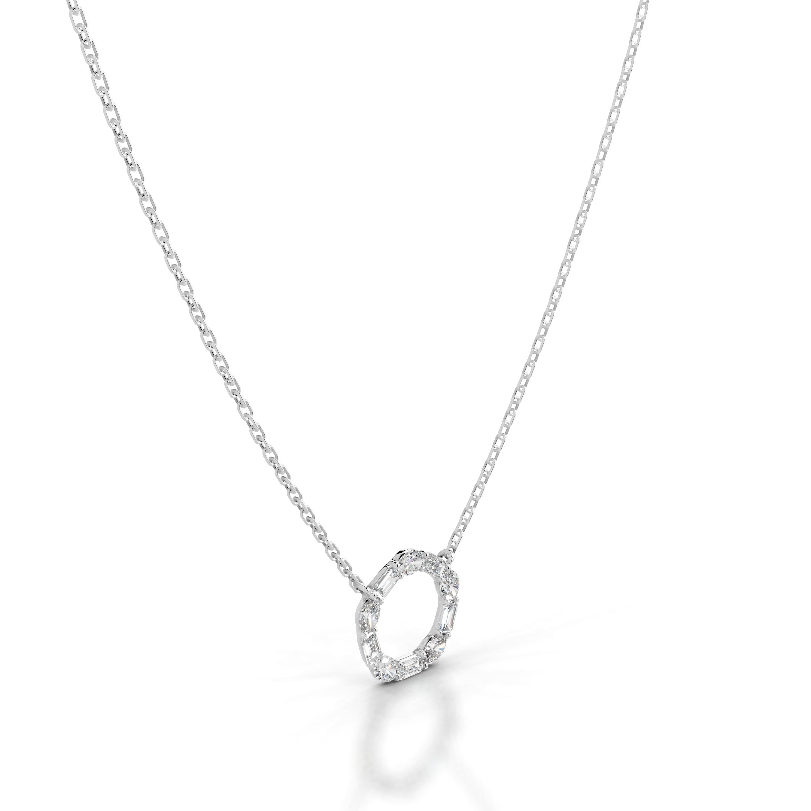 Lottie Diamond Hoop Pendant - 18K White Gold