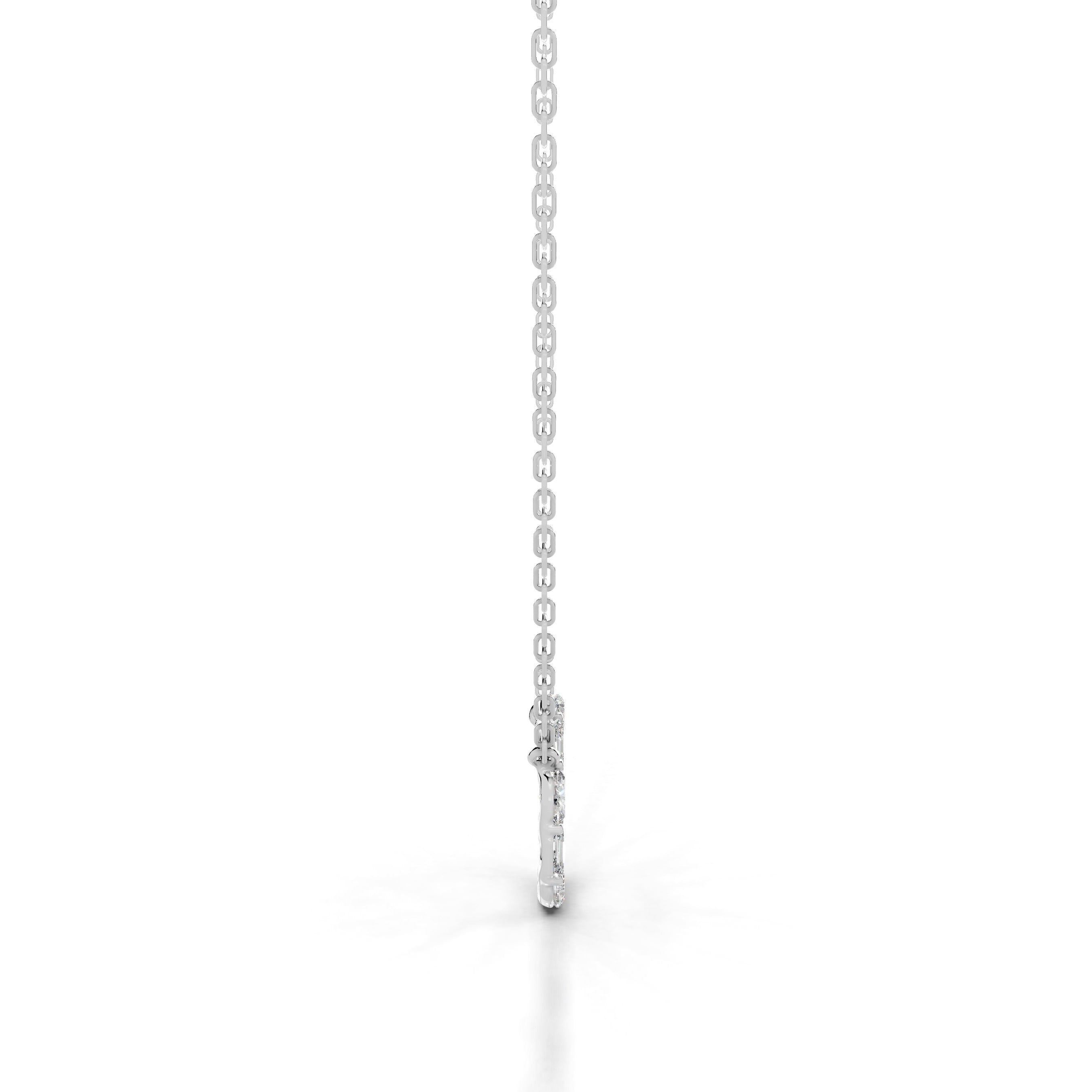 Lottie Diamond Hoop Pendant - 18K White Gold