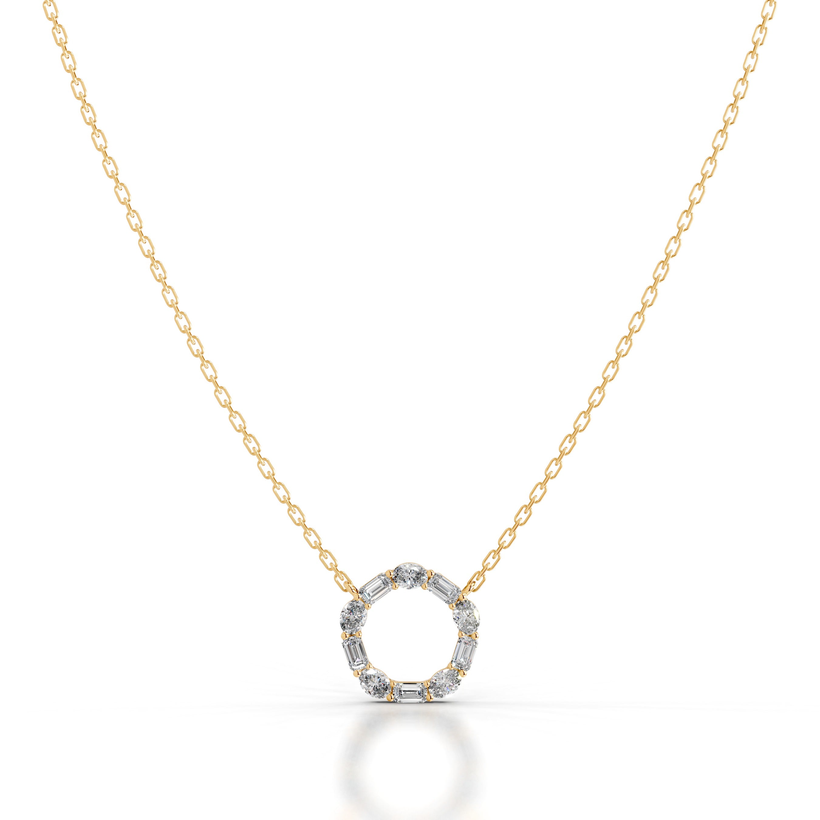 Lottie Diamond Hoop Pendant - 18K Yellow Gold