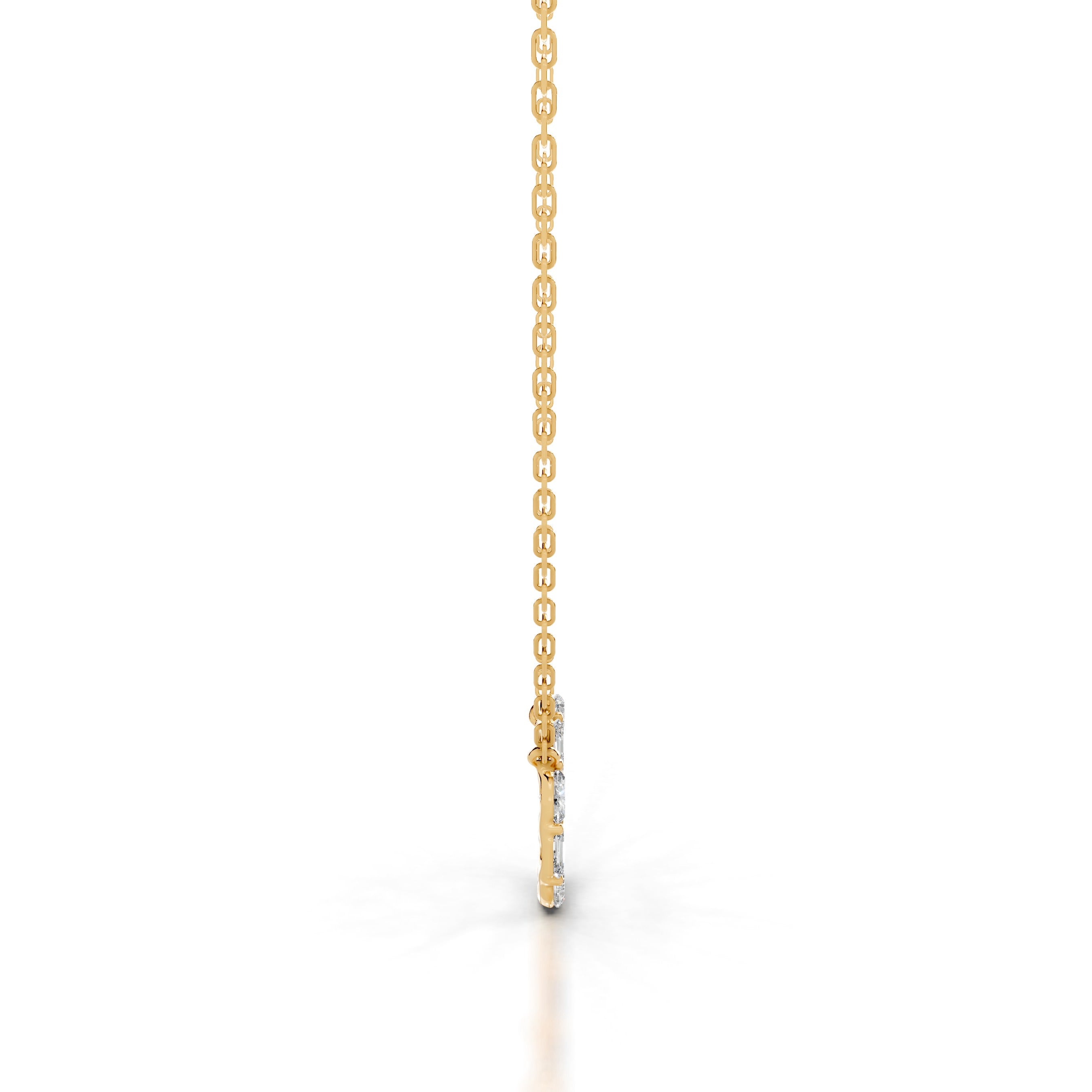 Lottie Diamond Hoop Pendant - 18K Yellow Gold