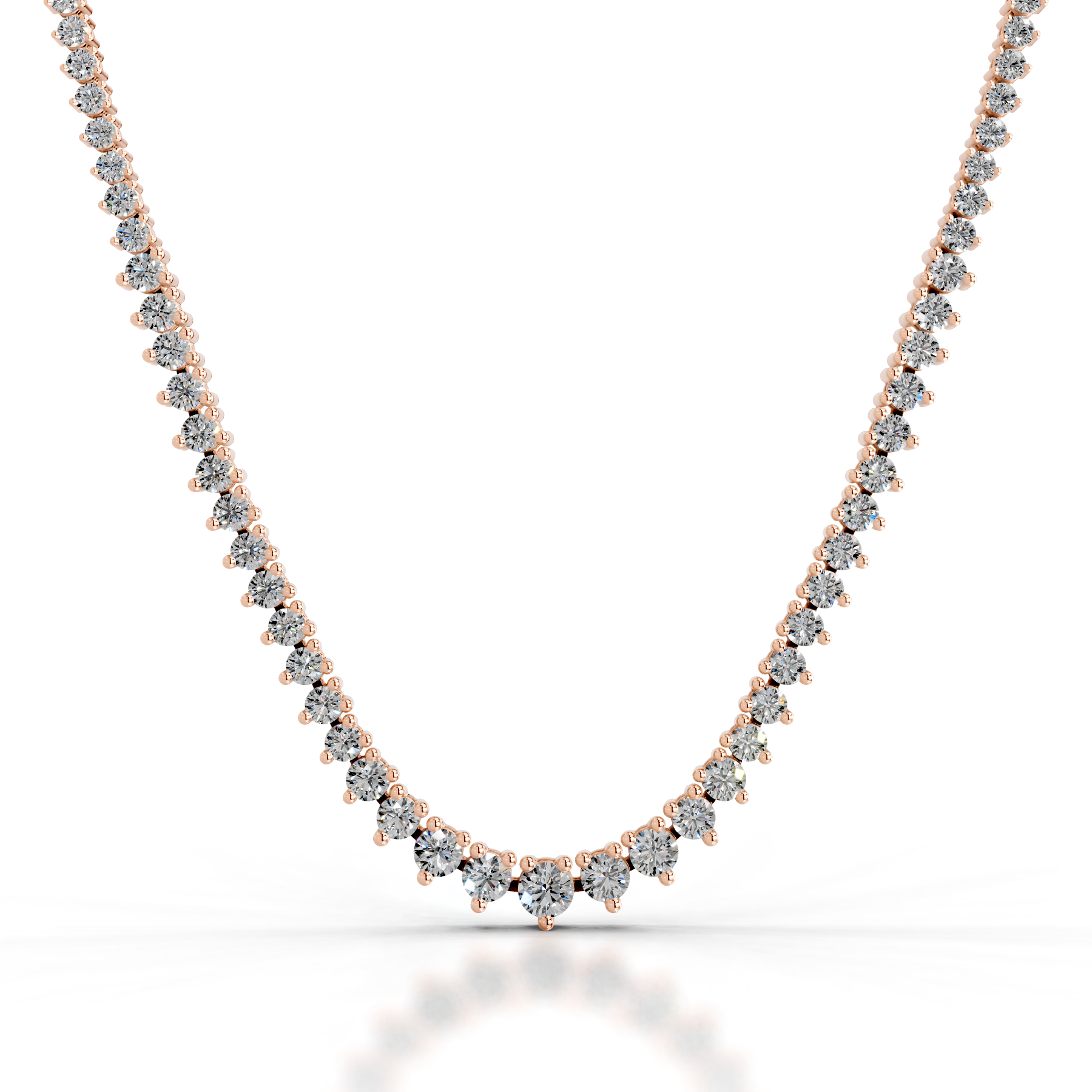 Lou Lab Grown Diamond Tennis Collier   (4 Carat) -14K Rose Gold