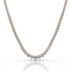 Lou Diamond Tennis Collier (4 Carat) -14K Rose Gold