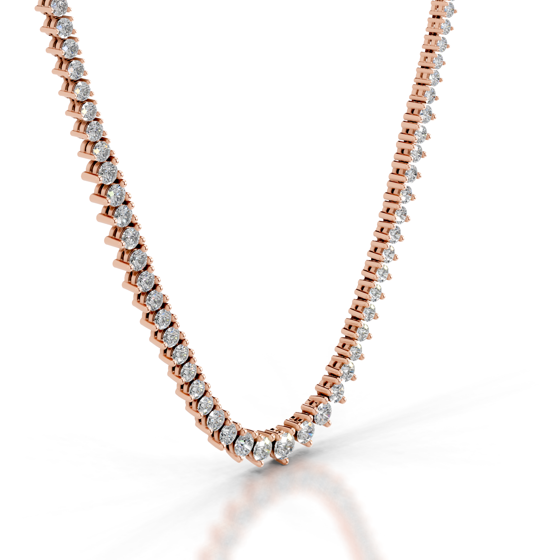 Lou Lab Grown Diamond Tennis Collier   (4 Carat) -14K Rose Gold