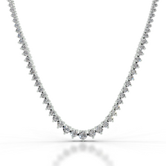 Lou Diamond Tennis Collier (4 Carat) -18K White Gold