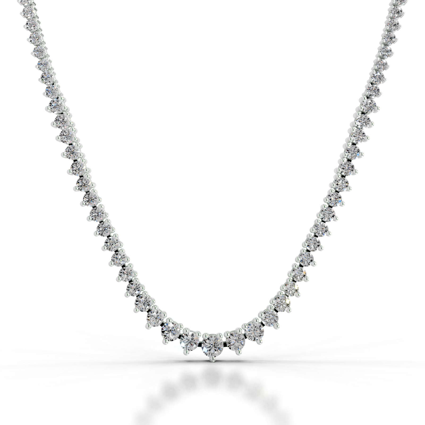 Lou Lab Grown Diamond Tennis Collier   (4 Carat) -18K White Gold