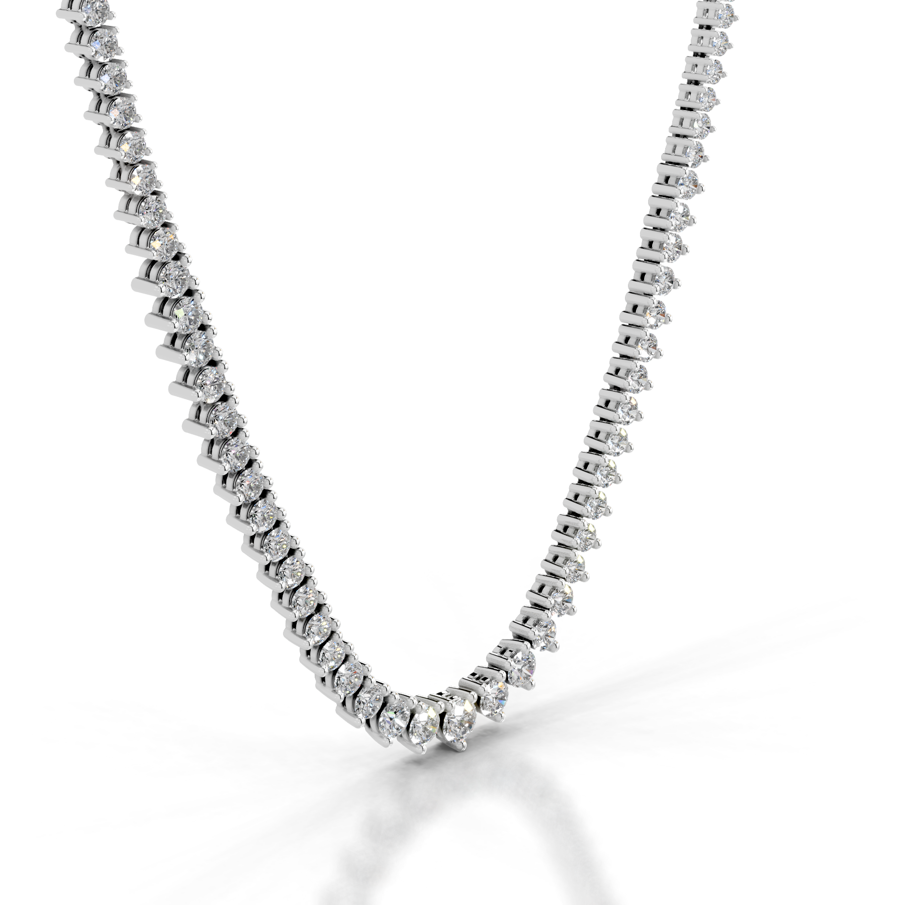 Lou Lab Grown Diamond Tennis Collier   (4 Carat) -18K White Gold