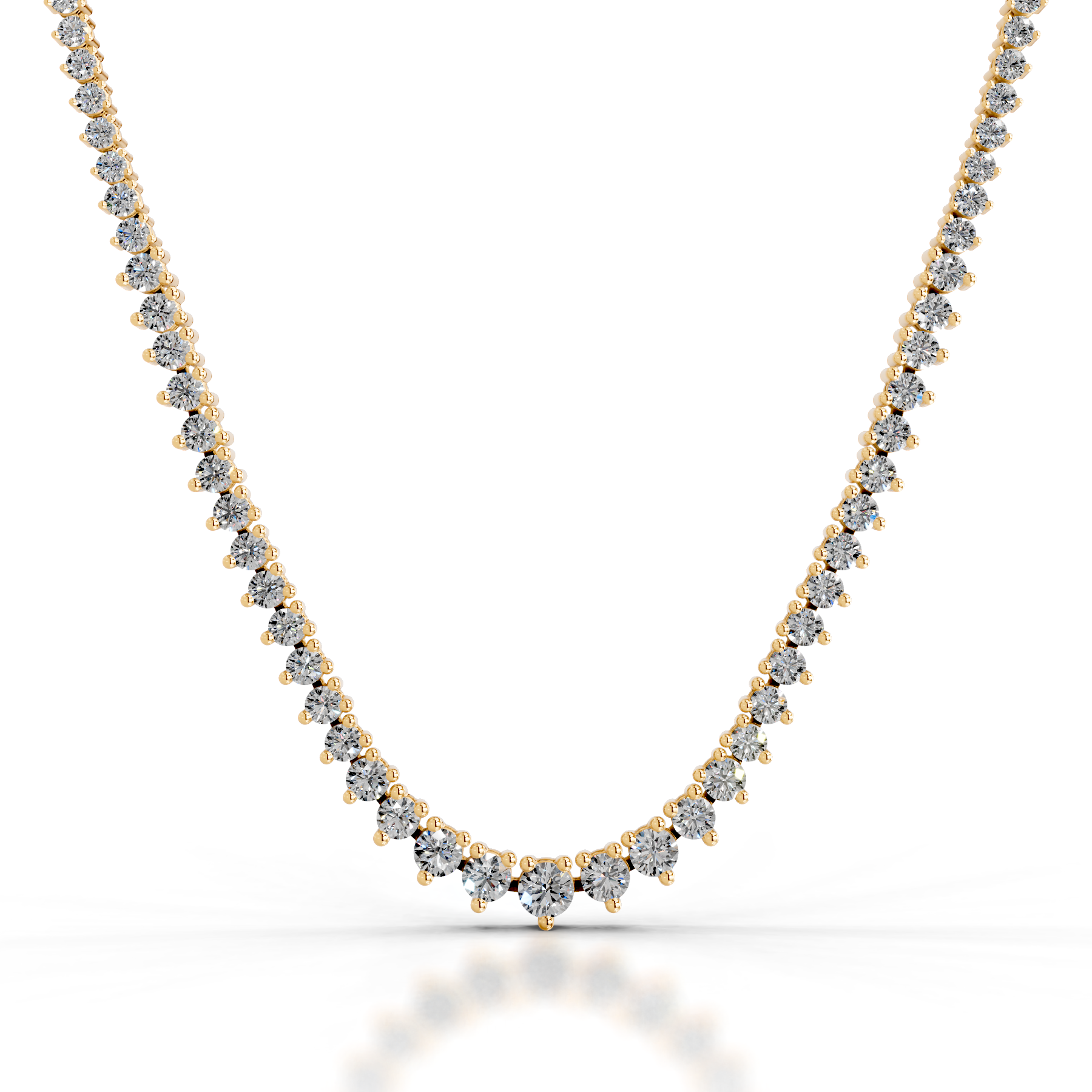 Lou Diamond Tennis Collier   (4 Carat) -18K Yellow Gold