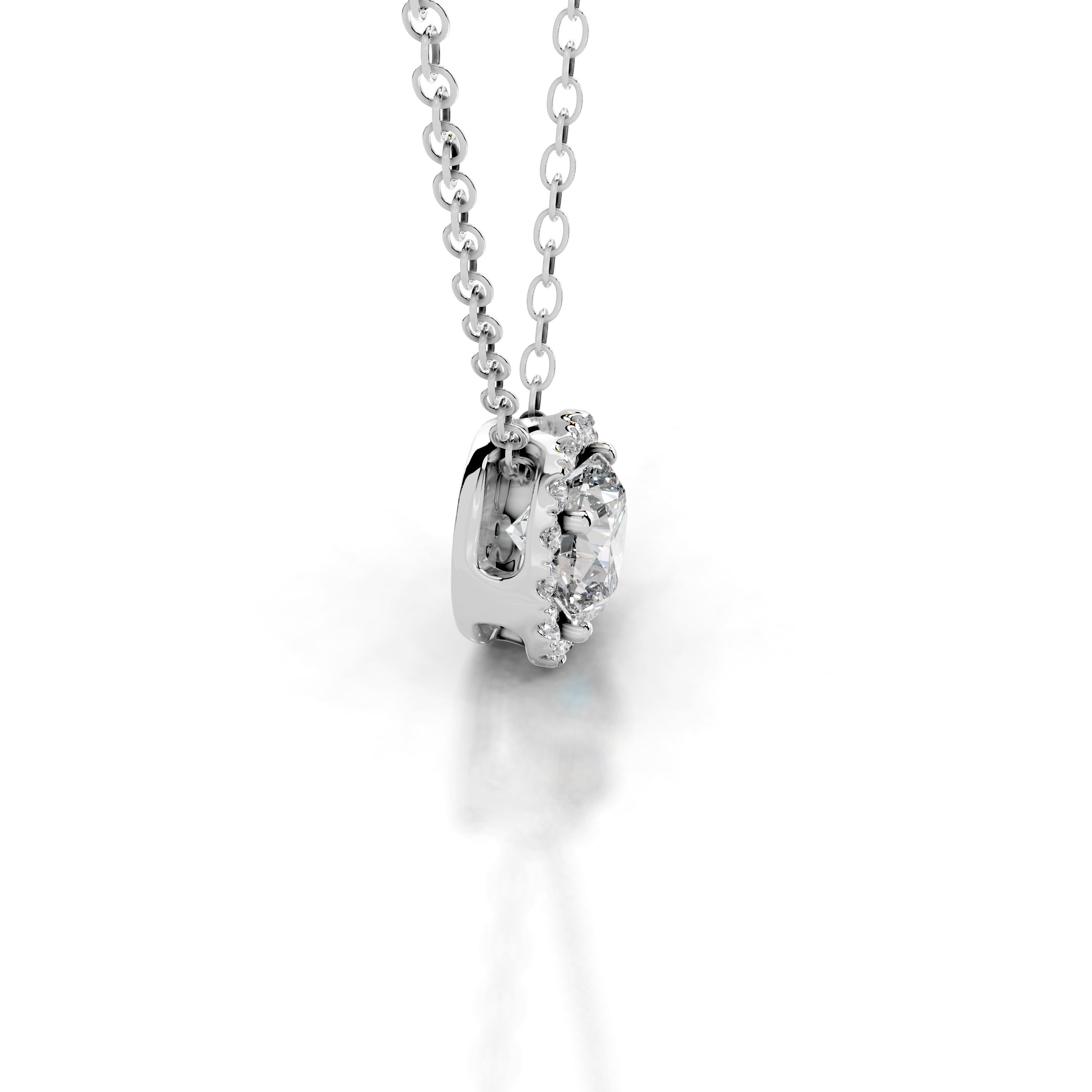 Adele Diamond Halo Pendant - 14K White Gold (RTS)