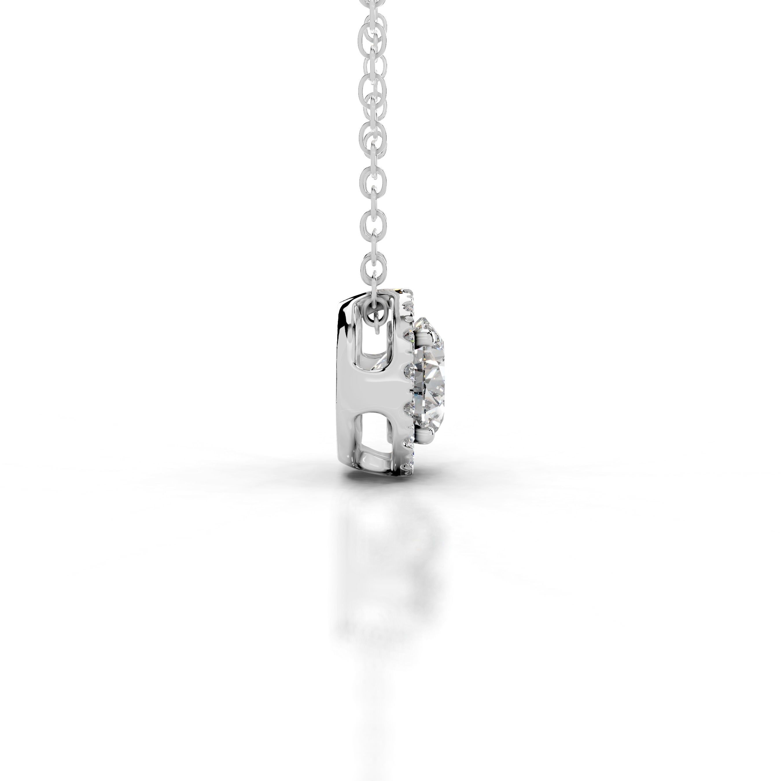 Adele Lab Grown Diamond Halo Pendant - 14K White Gold