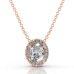 Manon Lab Grown Diamond Halo Pendant (2.25 Carat) -14K Rose Gold