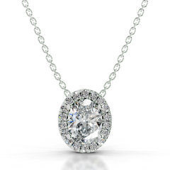 Manon Lab Grown Diamond Halo Pendant (2.25 Carat) -18K White Gold