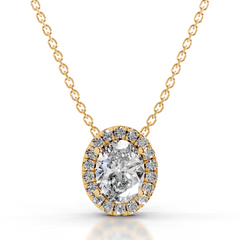 Manon Diamond Halo Pendant (2.25 Carat) -18K Yellow Gold