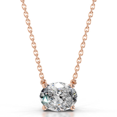 Clmence Lab Grown Diamond Pendant (2 Carat) -14K Rose Gold