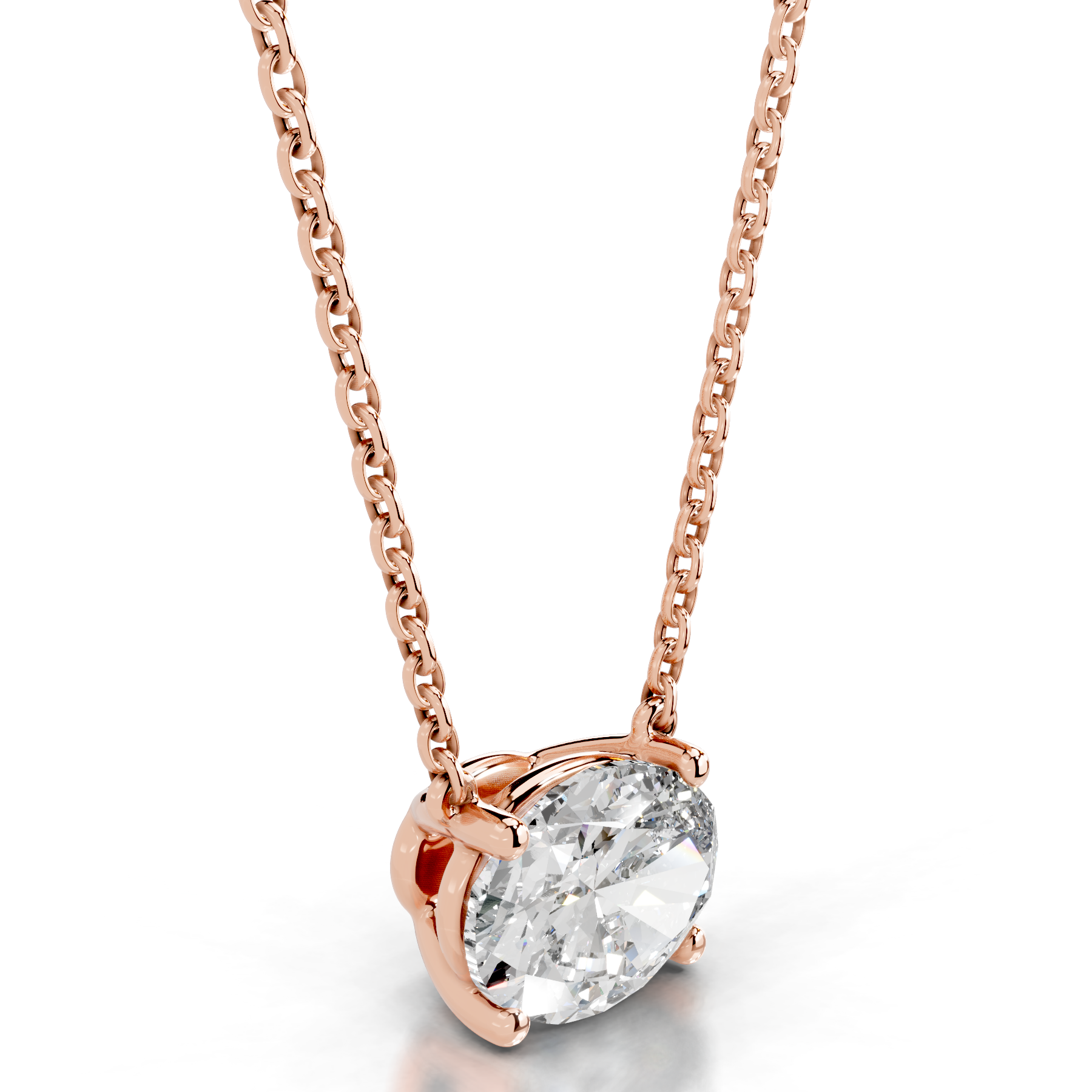 Clmence Lab Grown Diamond Pendant   (2 Carat) -14K Rose Gold