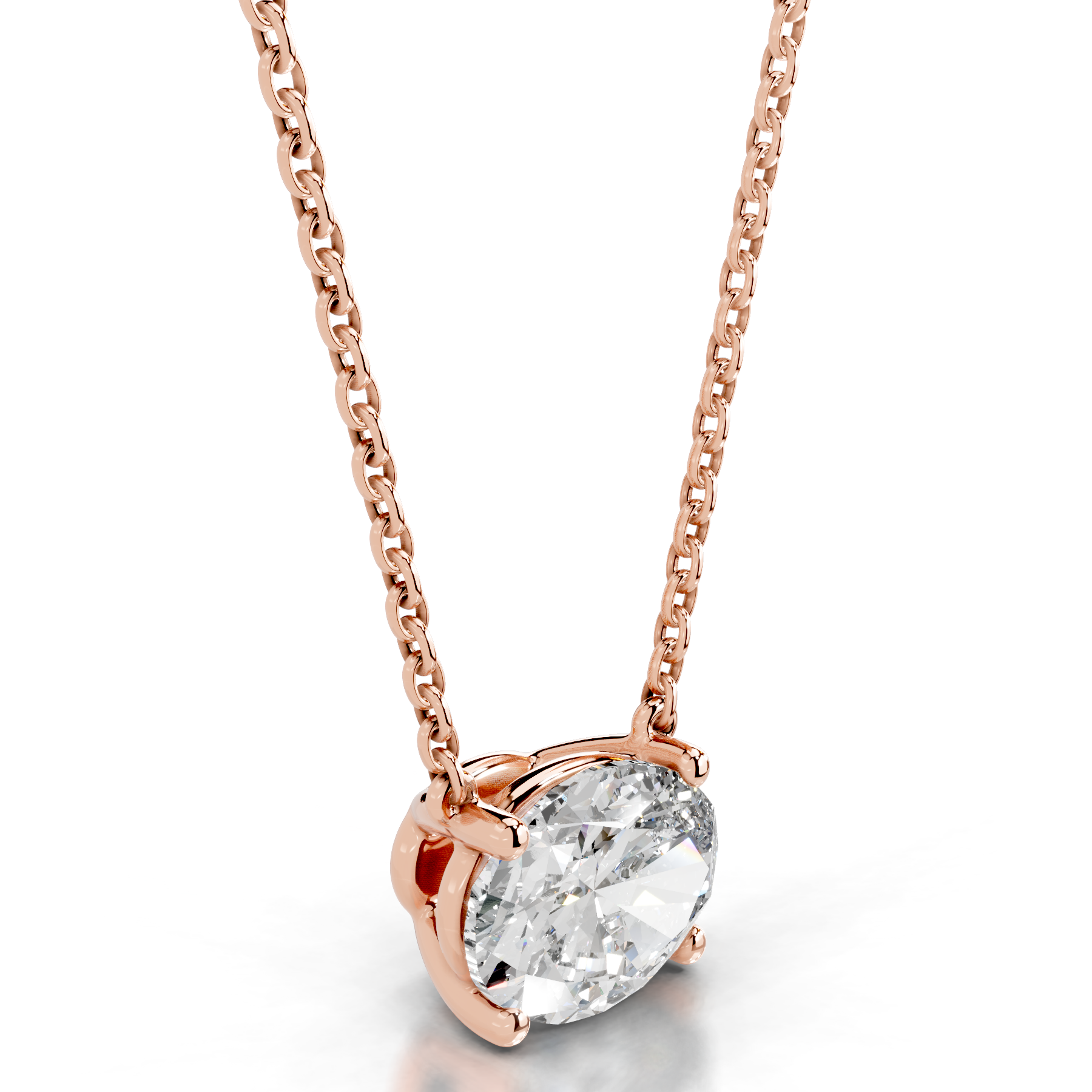 Clmence Diamond Pendant (2 Carat) -14K Rose Gold - Main Stone 1.01 Carat
