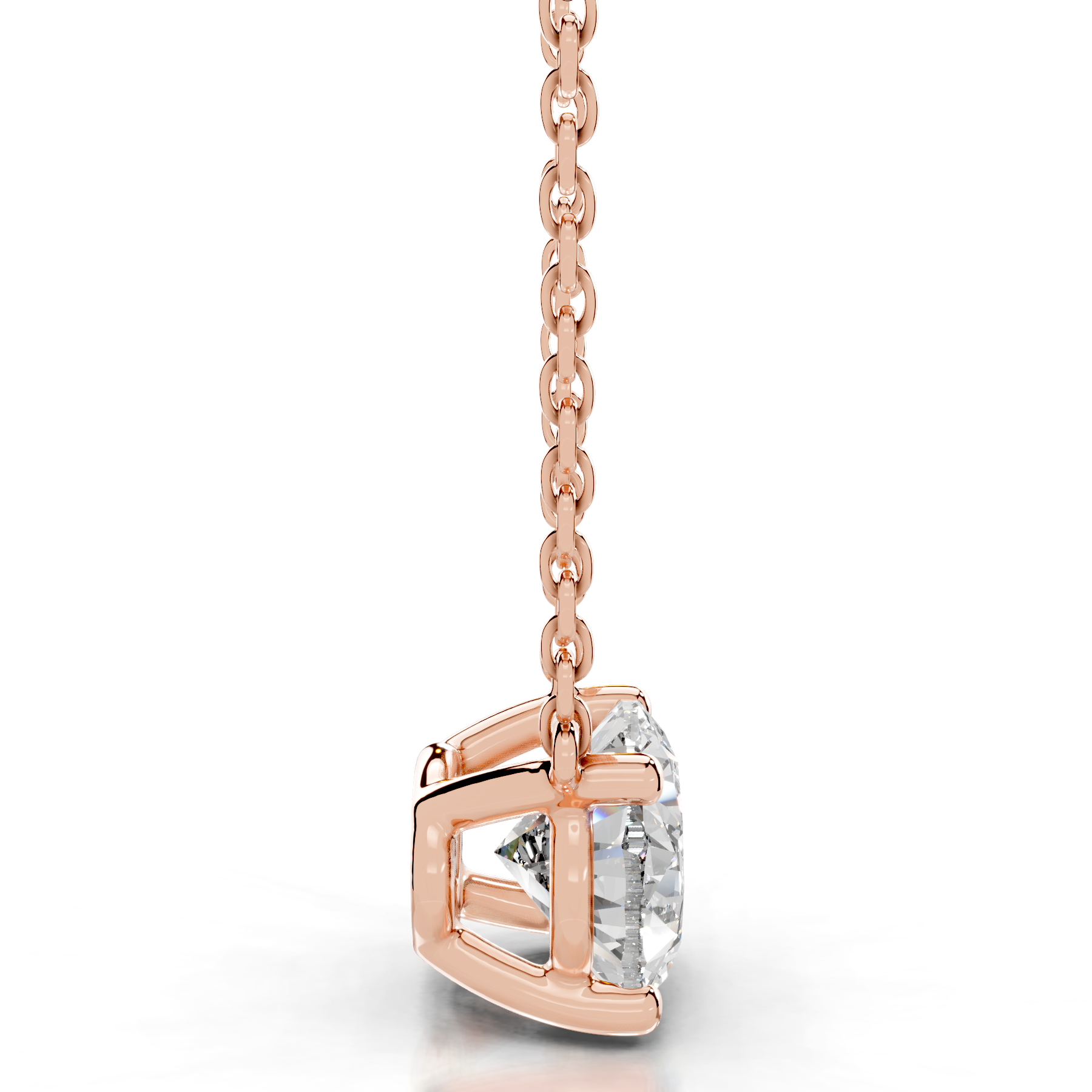 Clmence Diamond Pendant   (2 Carat) -14K Rose Gold