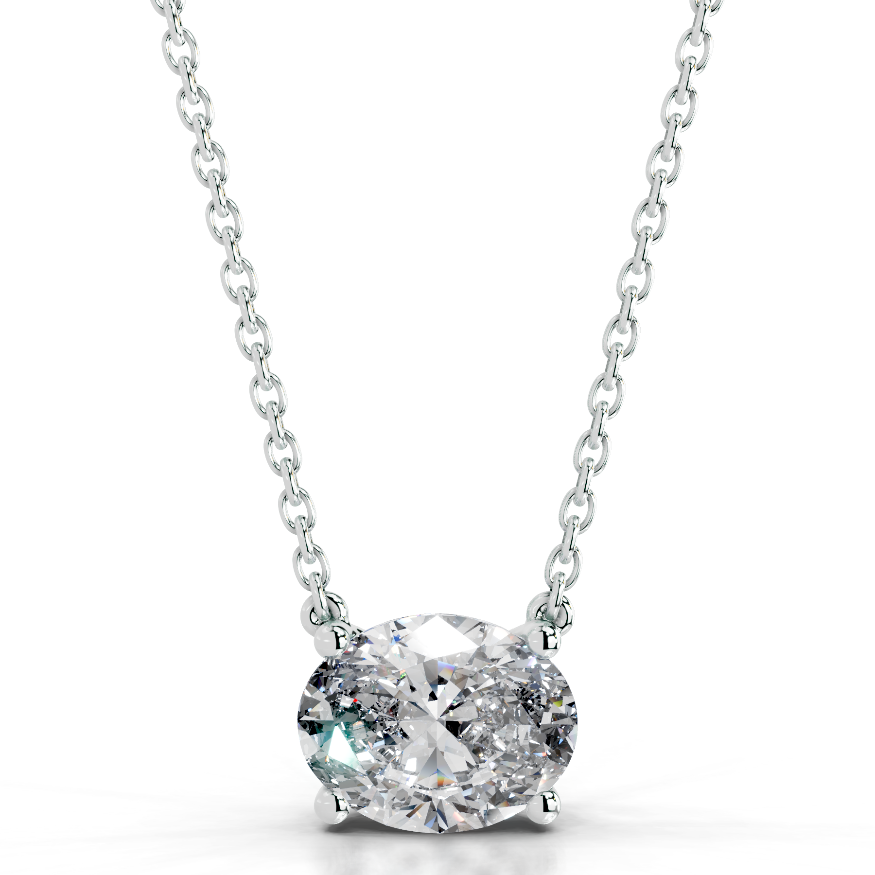 Clmence Diamond Pendant   (2 Carat) -18K White Gold