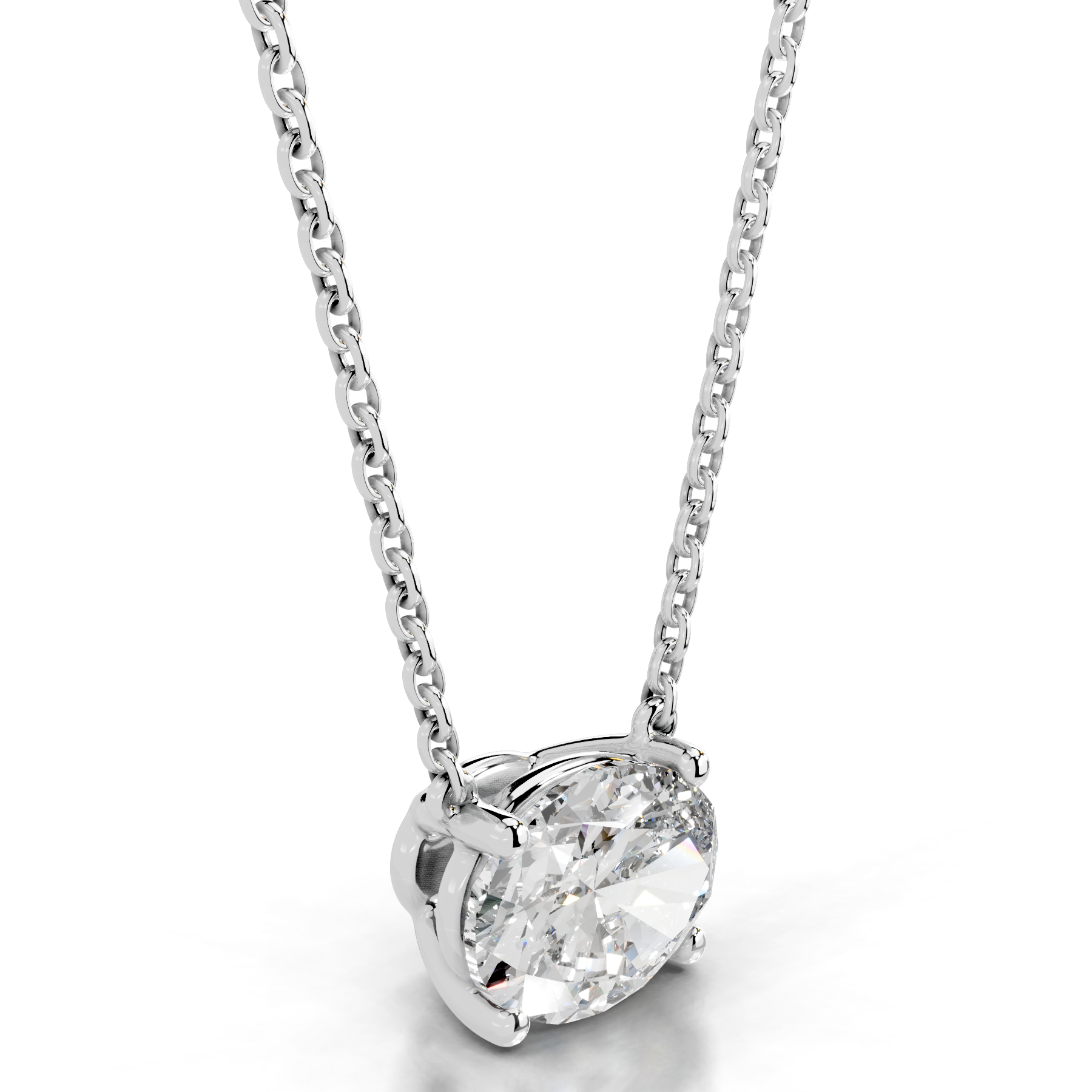 Clmence Diamond Pendant   (2 Carat) -18K White Gold