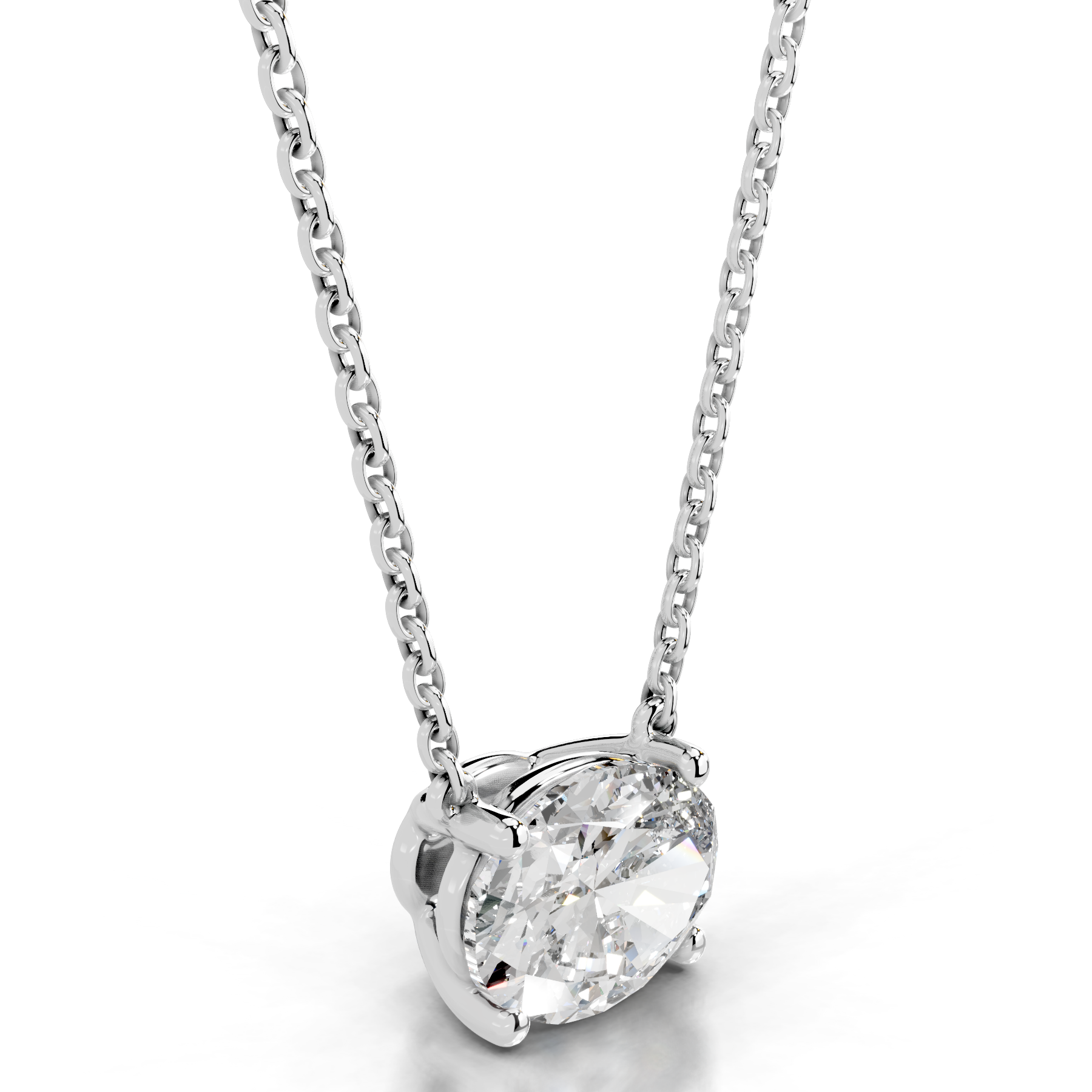 Clmence Diamond Pendant (2 Carat) -14K White Gold - Main Stone 1.01 Carat