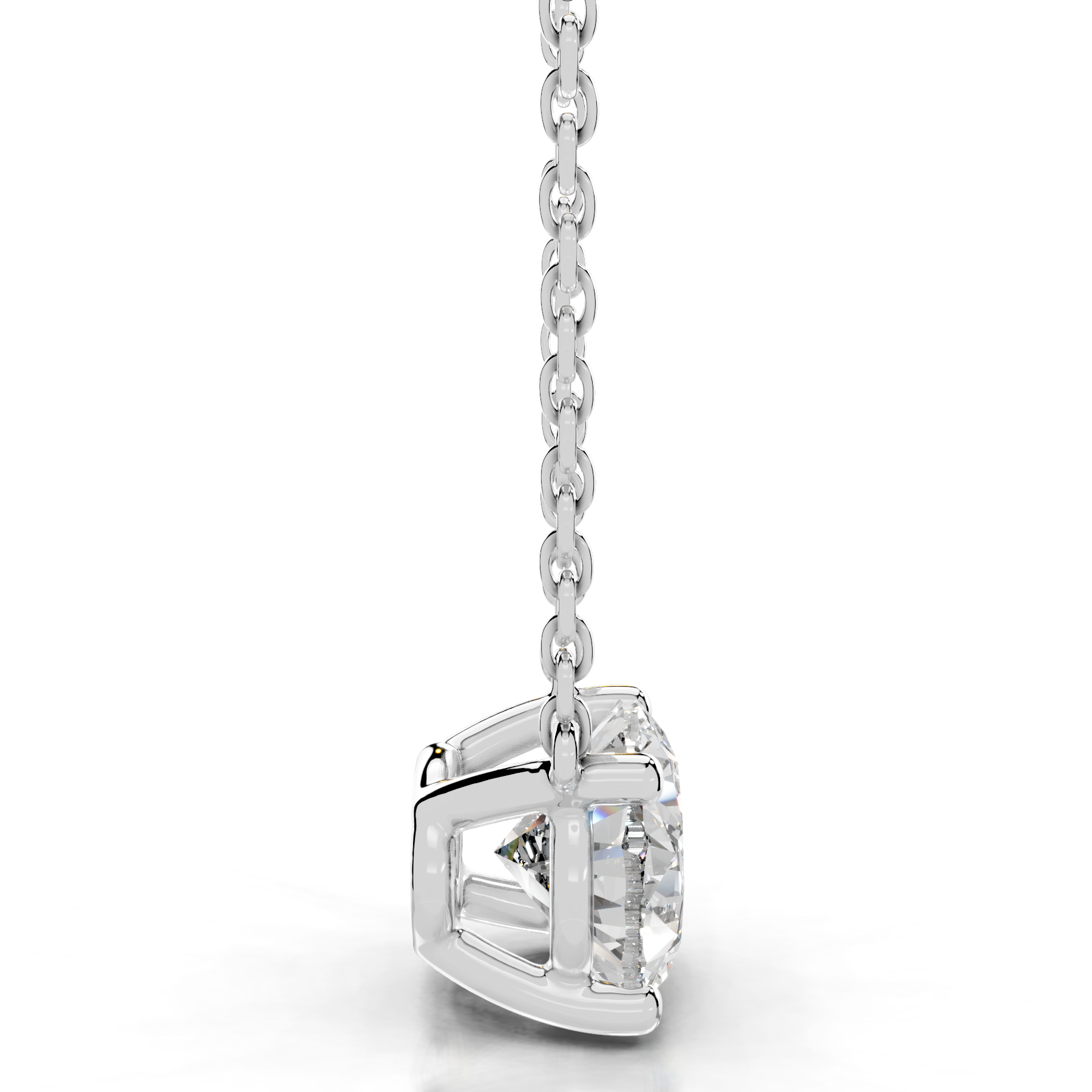 Clmence Diamond Pendant   (2 Carat) -18K White Gold