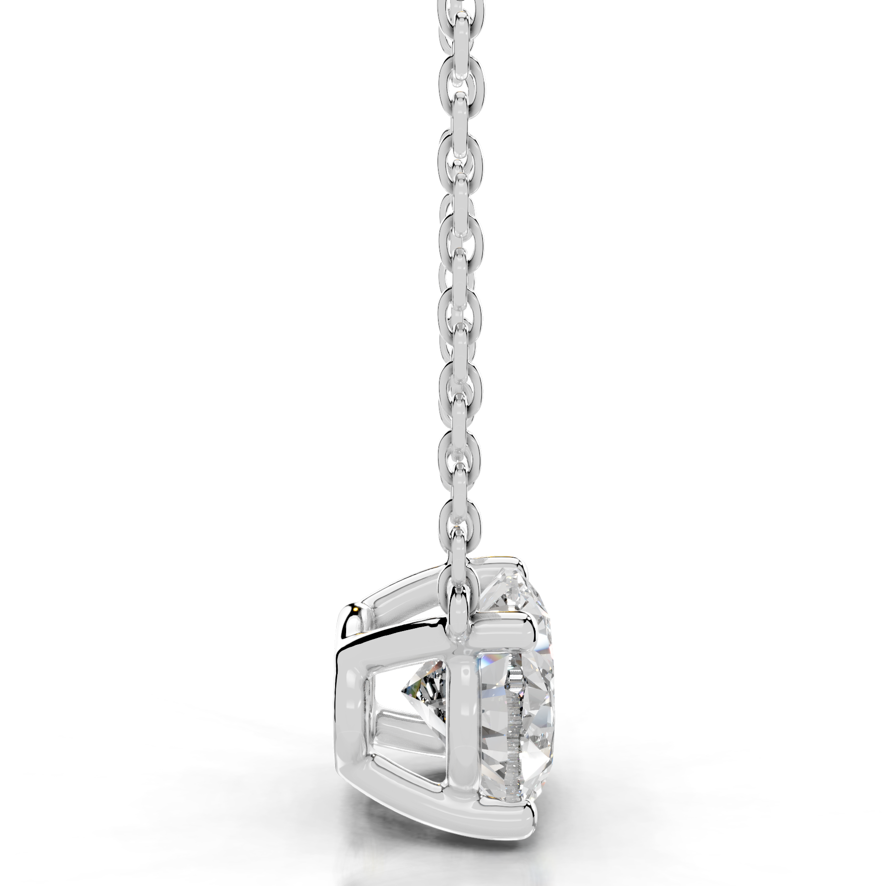 Clmence Diamond Pendant   (2 Carat) -14K White Gold