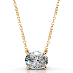 Clmence Lab Grown Diamond Pendant (2 Carat) -18K Yellow Gold