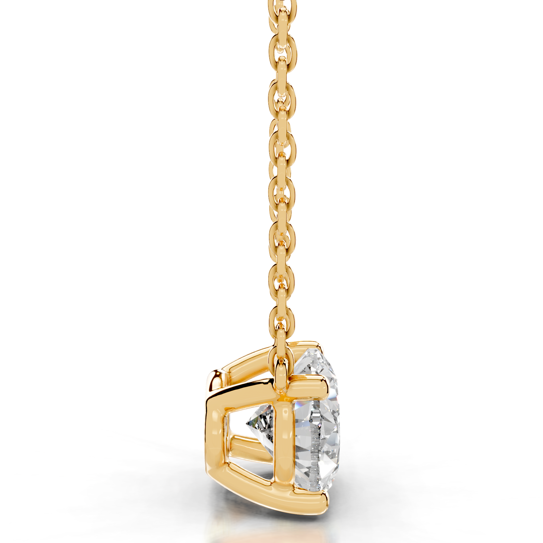 Petit Clmence Lab Grown Diamond Pendant -18K Yellow Gold