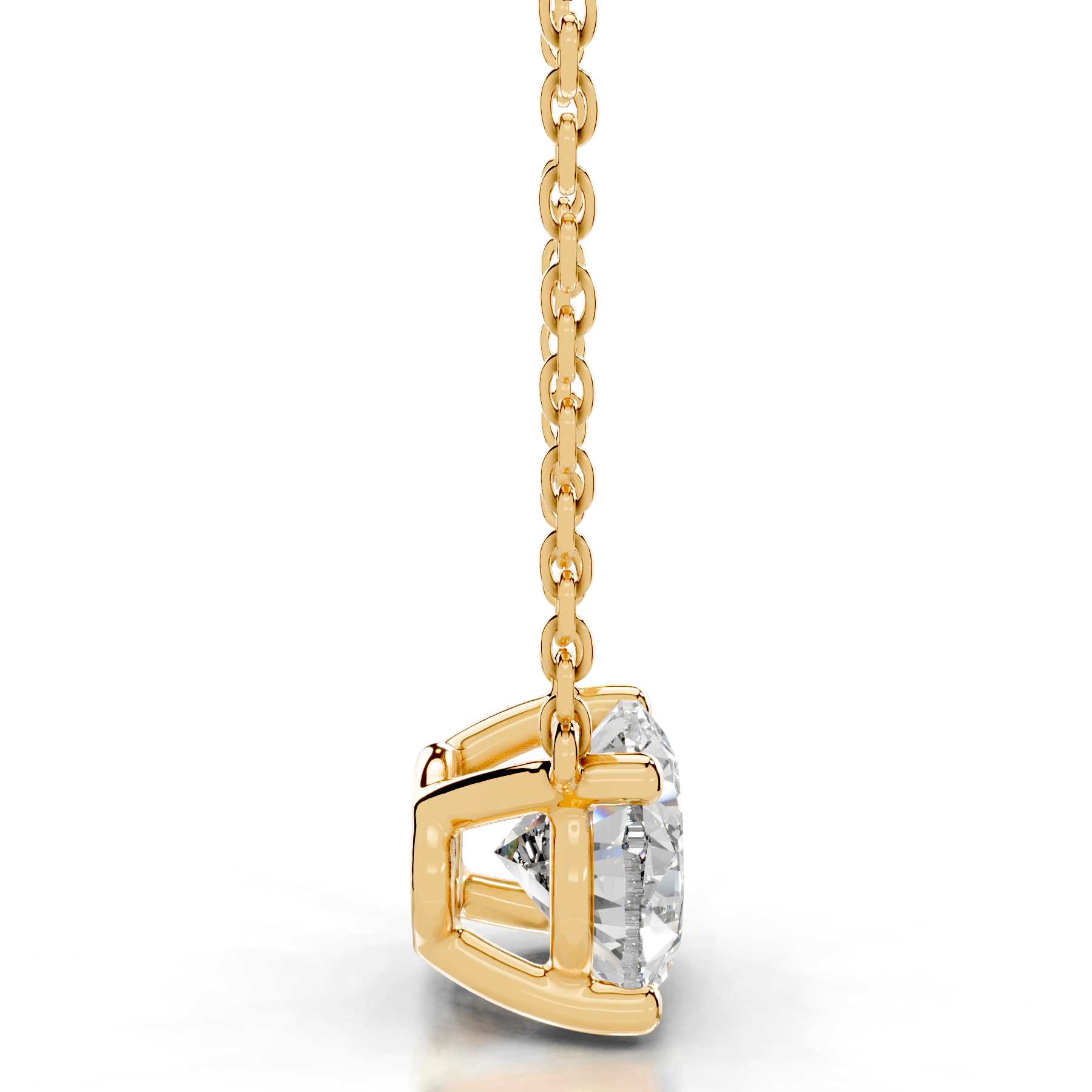 Clmence Diamond Pendant (2 Carat) -18K Yellow Gold - Main Stone 1.01 Carat