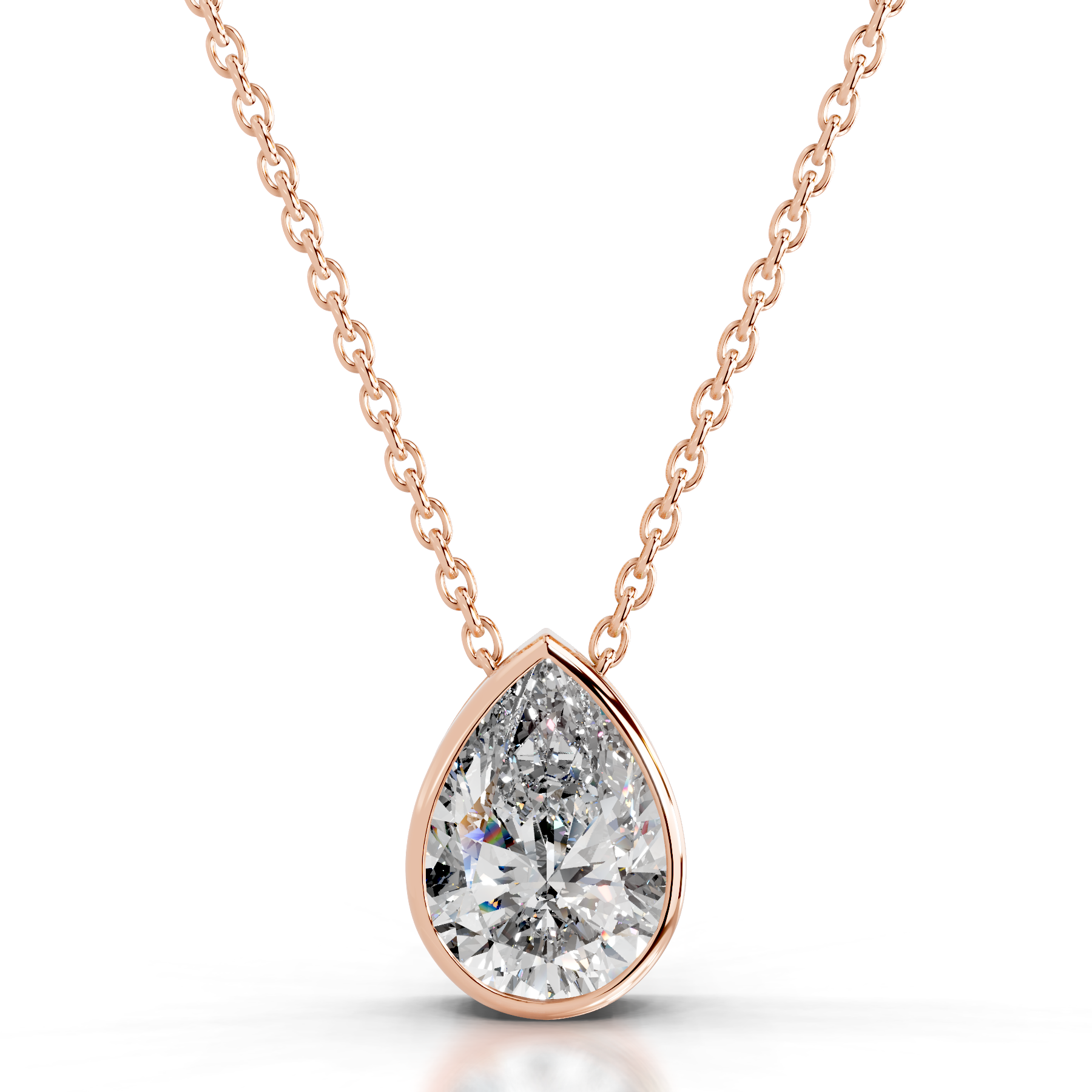 Petit Gianna Lab Grown Diamond Pendant -14K Rose Gold