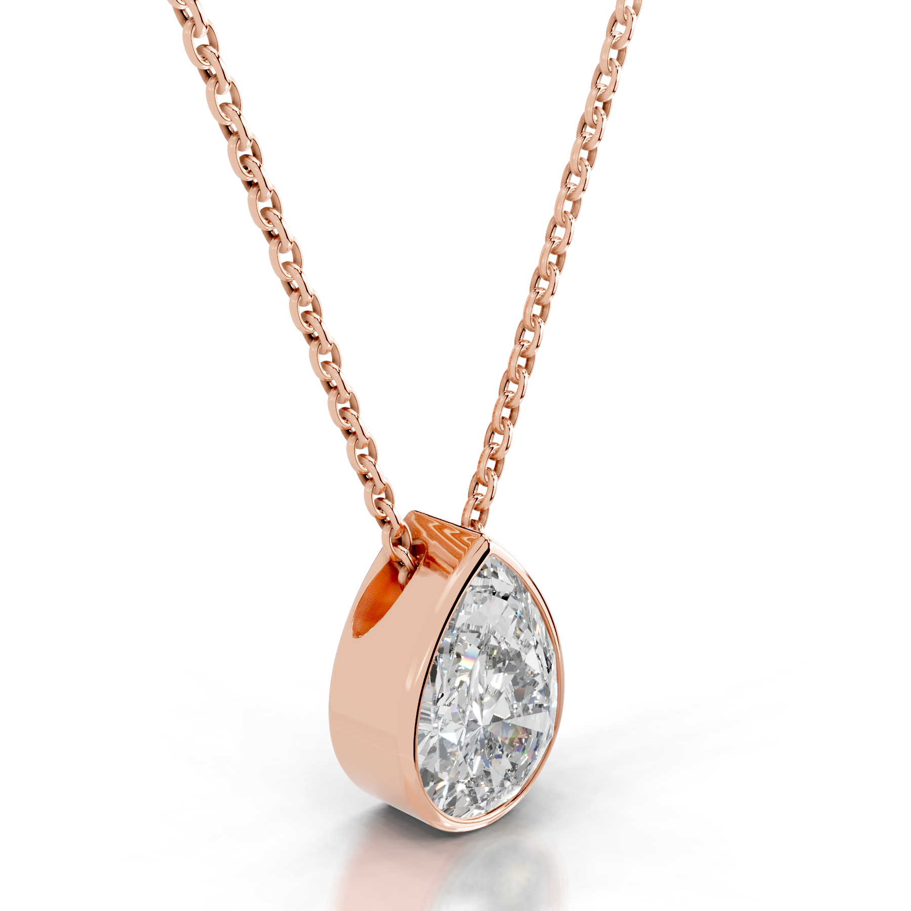 Petit Gianna Lab Grown Diamond Pendant -14K Rose Gold