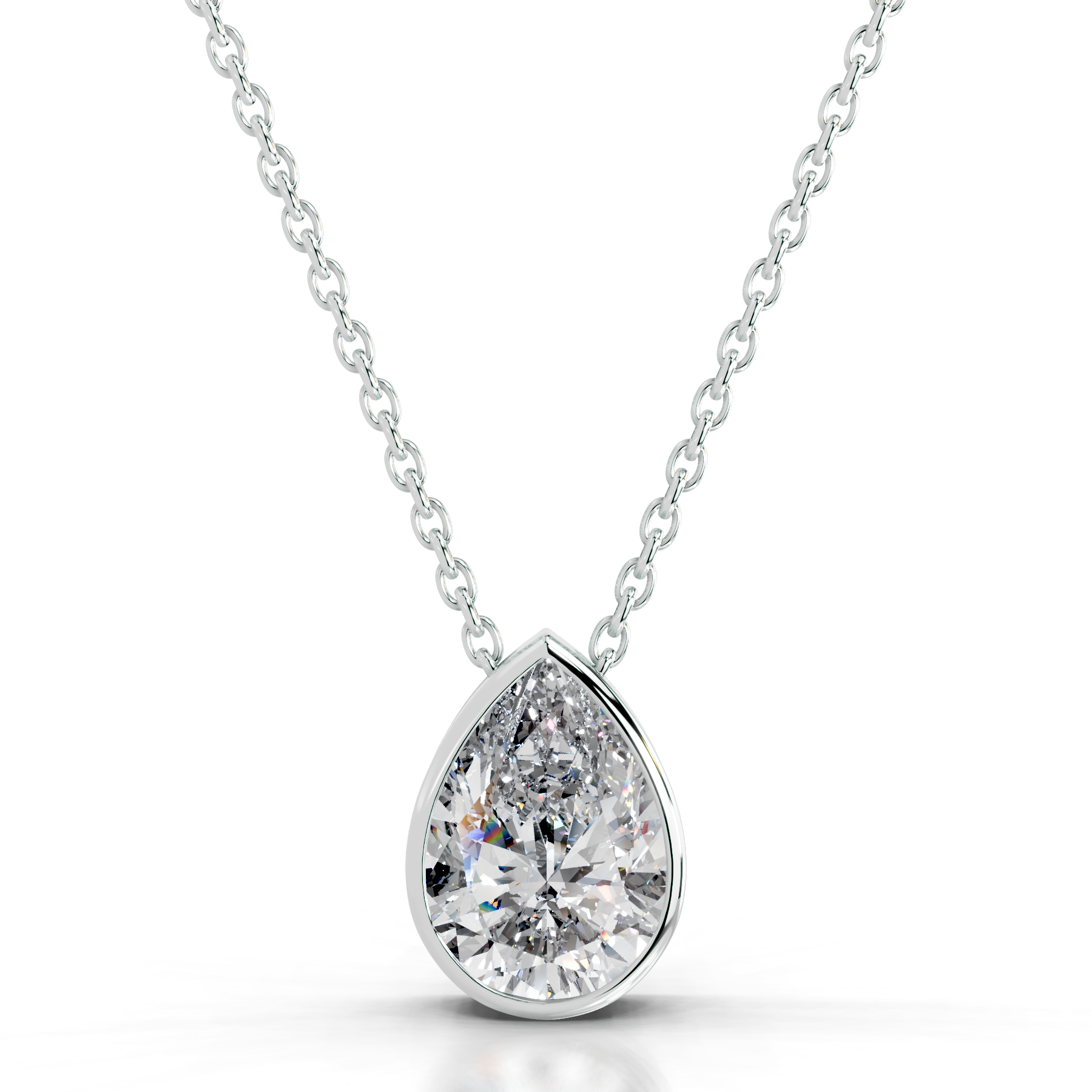 Gianna Lab Grown Diamond Pendant   (2 Carat) -18K White Gold