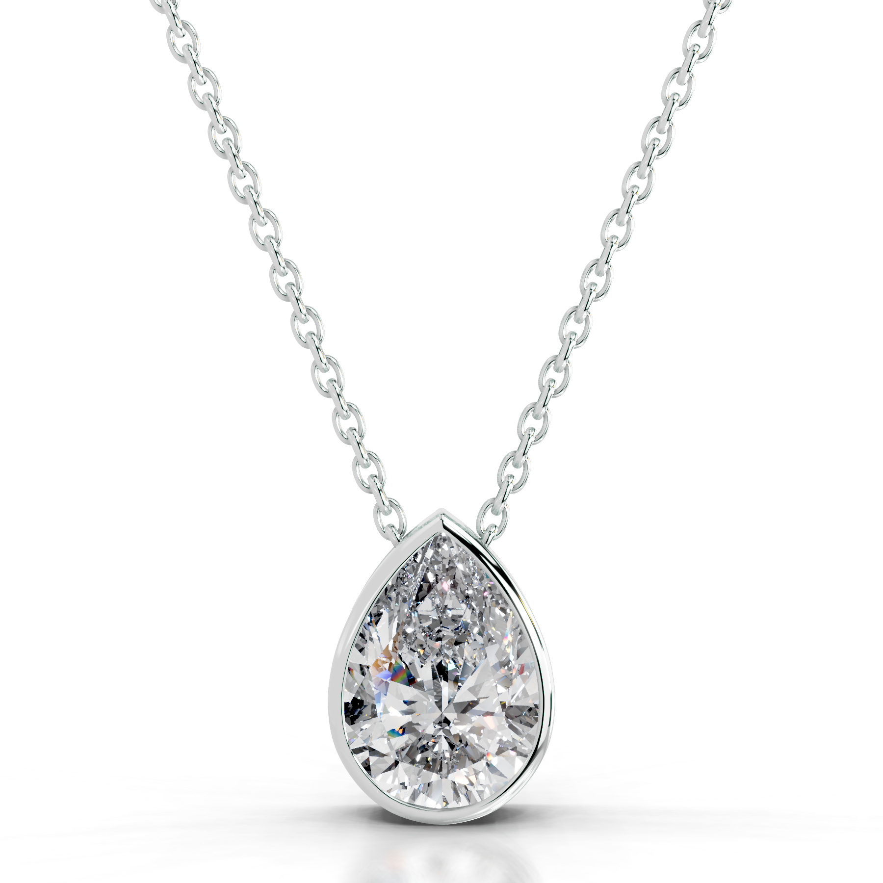 Gianna Lab Grown Diamond Pendant   (2 Carat) -14K White Gold