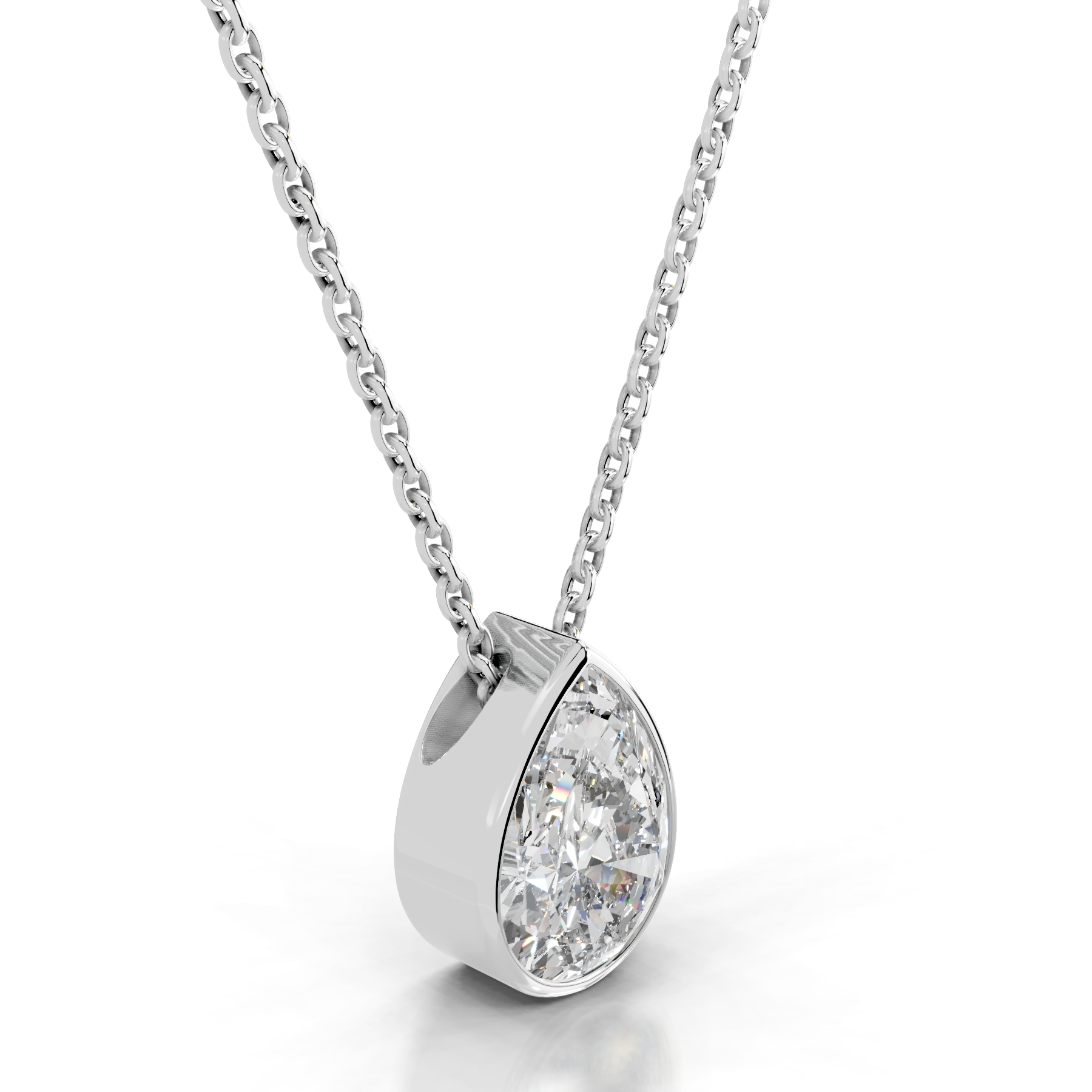 Gianna Diamond Pendant (2 Carat) -14K White Gold - Main Stone 4.05 Carat