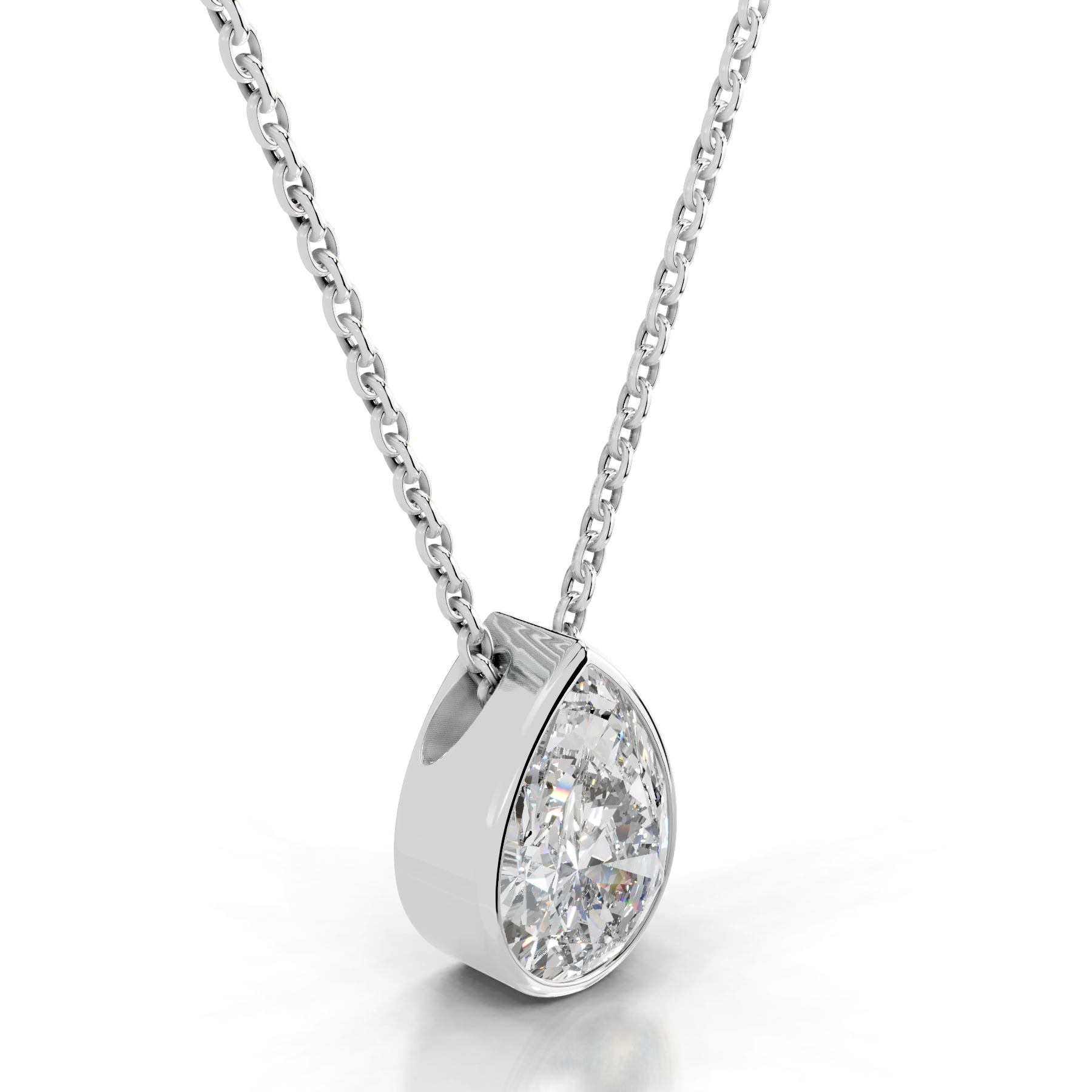 Gianna Lab Grown Diamond Pendant   (2 Carat) -18K White Gold