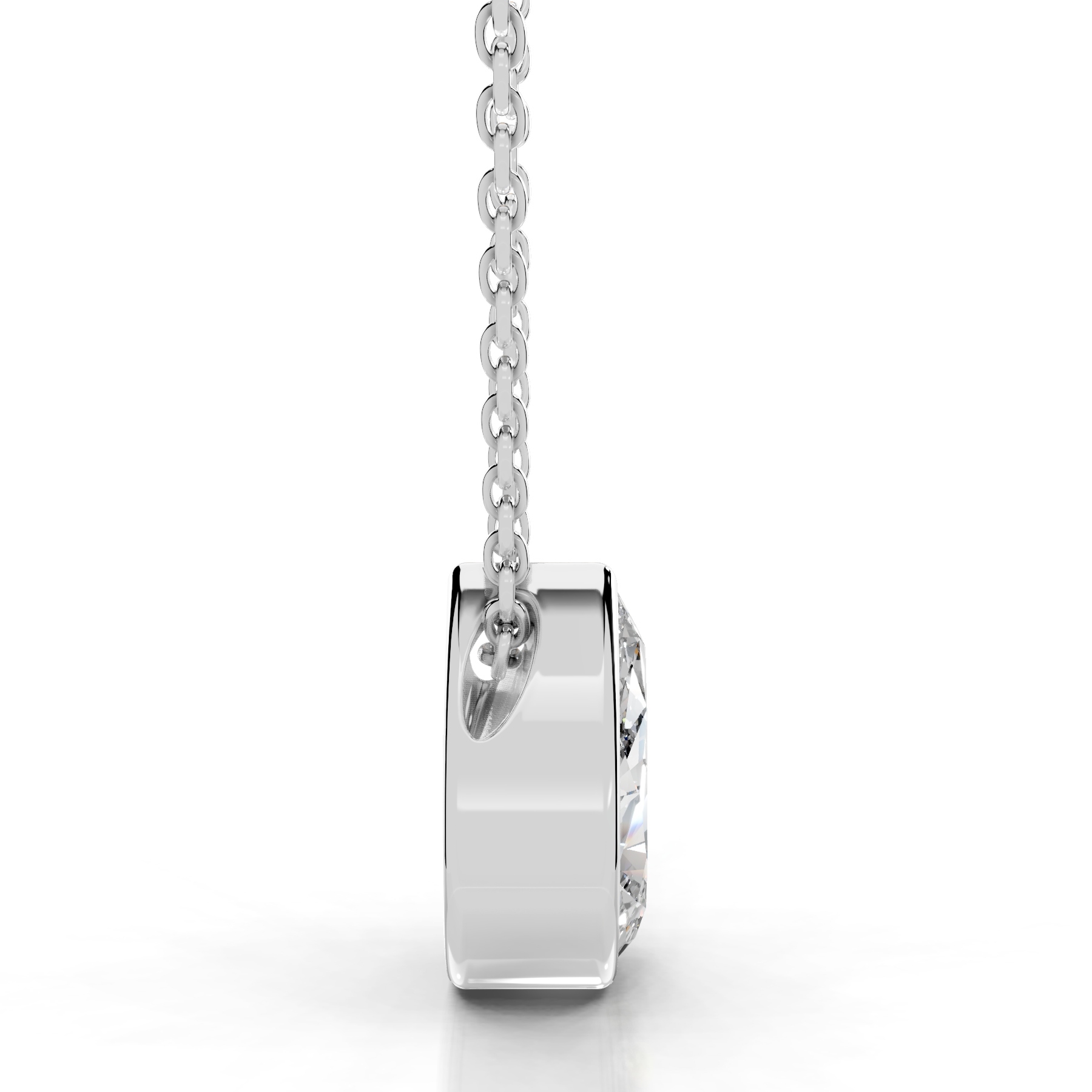Gianna Diamond Pendant (2 Carat) -14K White Gold - Main Stone 4.05 Carat